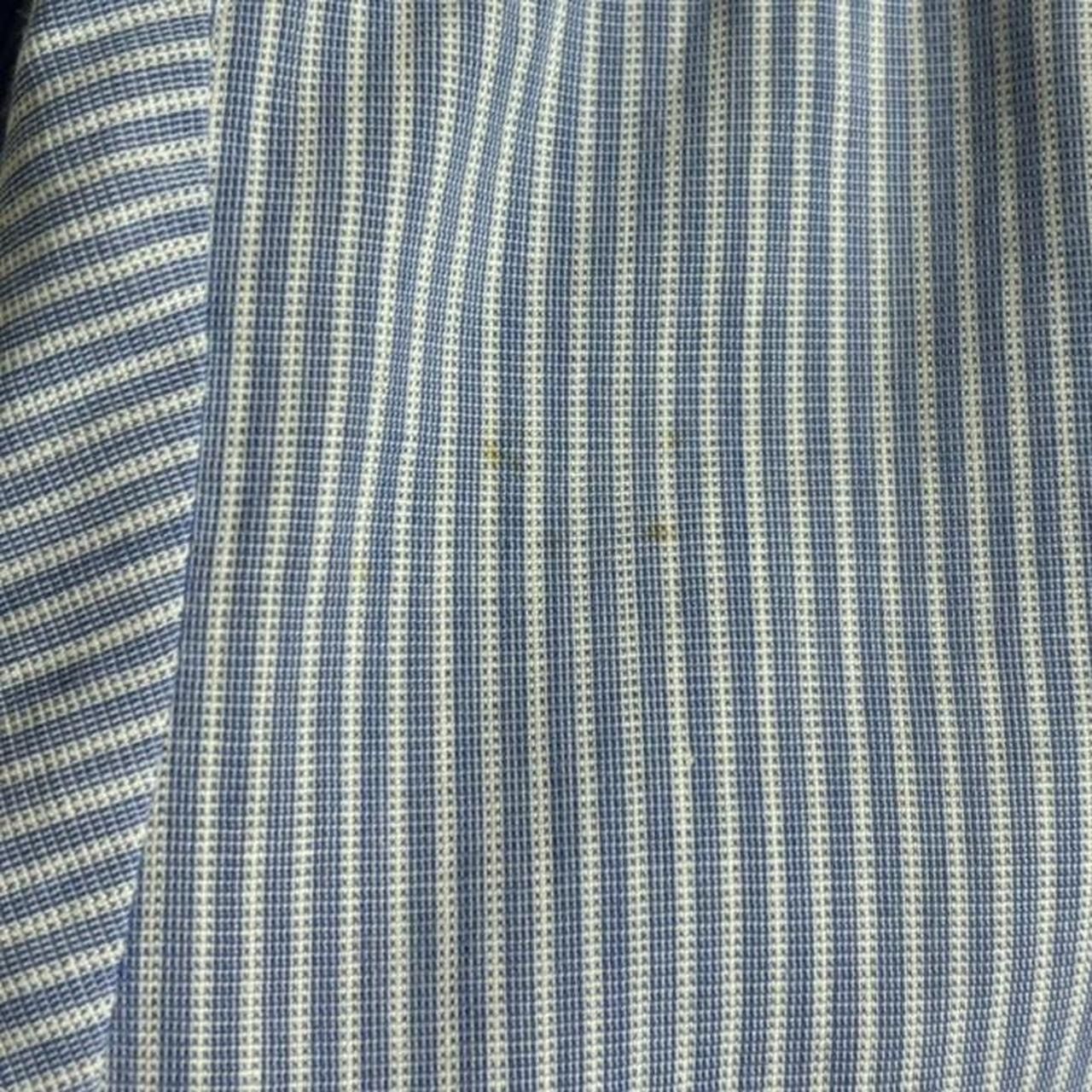 Vintage Vintage 1990s Striped Blue Cropped Boxy Button-Up Shirt Size US S / EU 44-46 / 1 - 7 Thumbnail