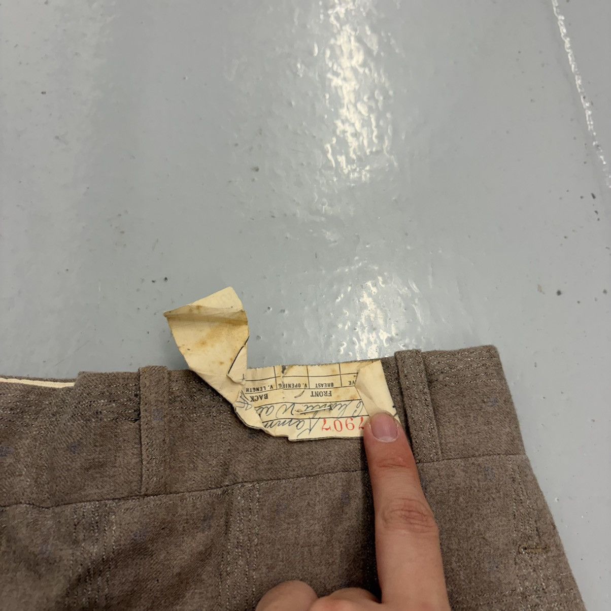 Other NOS Vintage 50s Tan Fleck Wool Wide Leg Trousers 36x27 Size US 36 / EU 52 - 2 Thumbnail