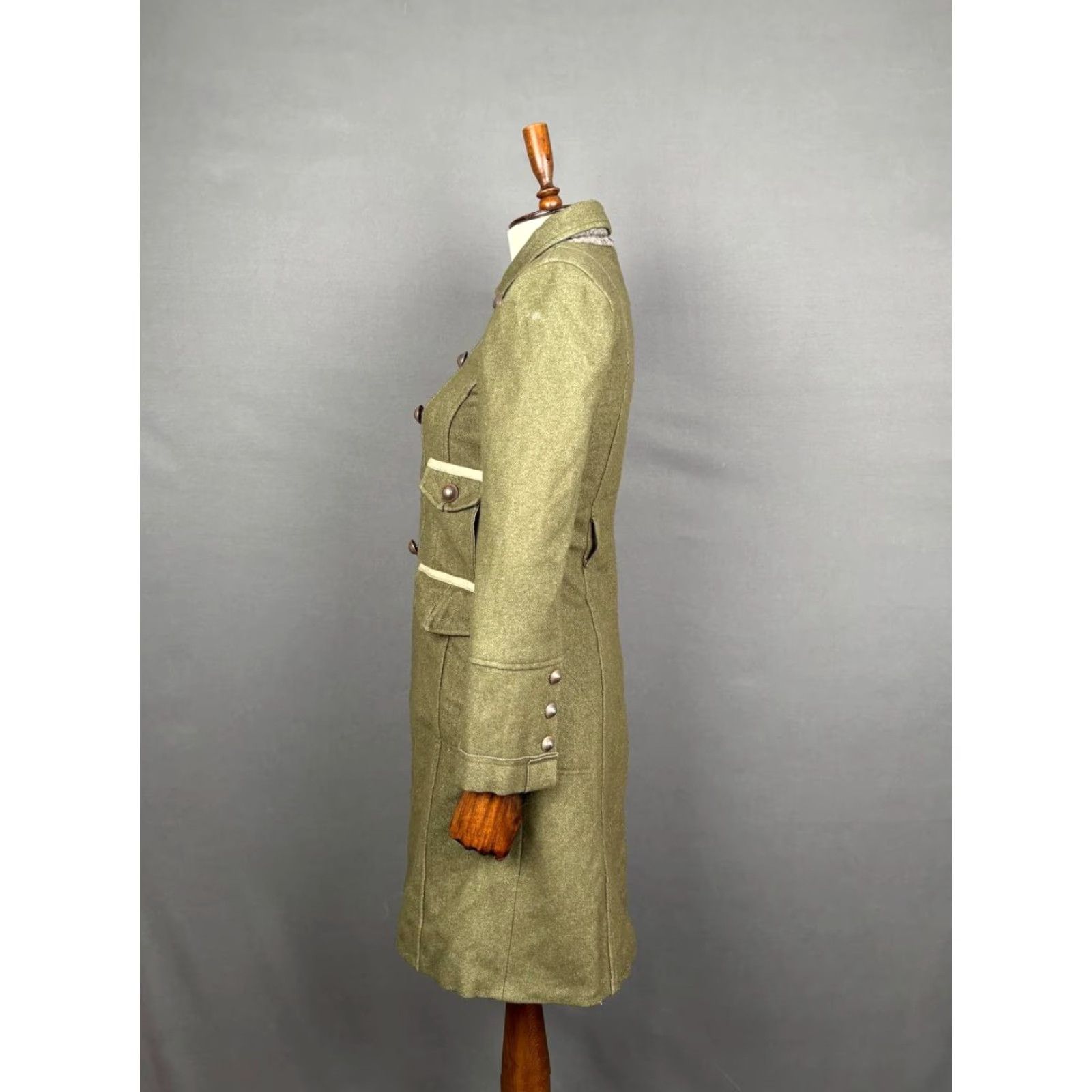 Pinko PINKO Coat Trench Olive Green Long Wool Lana 8 Womens Regular Size M / US 6-8 / IT 42-44 - 5 Thumbnail