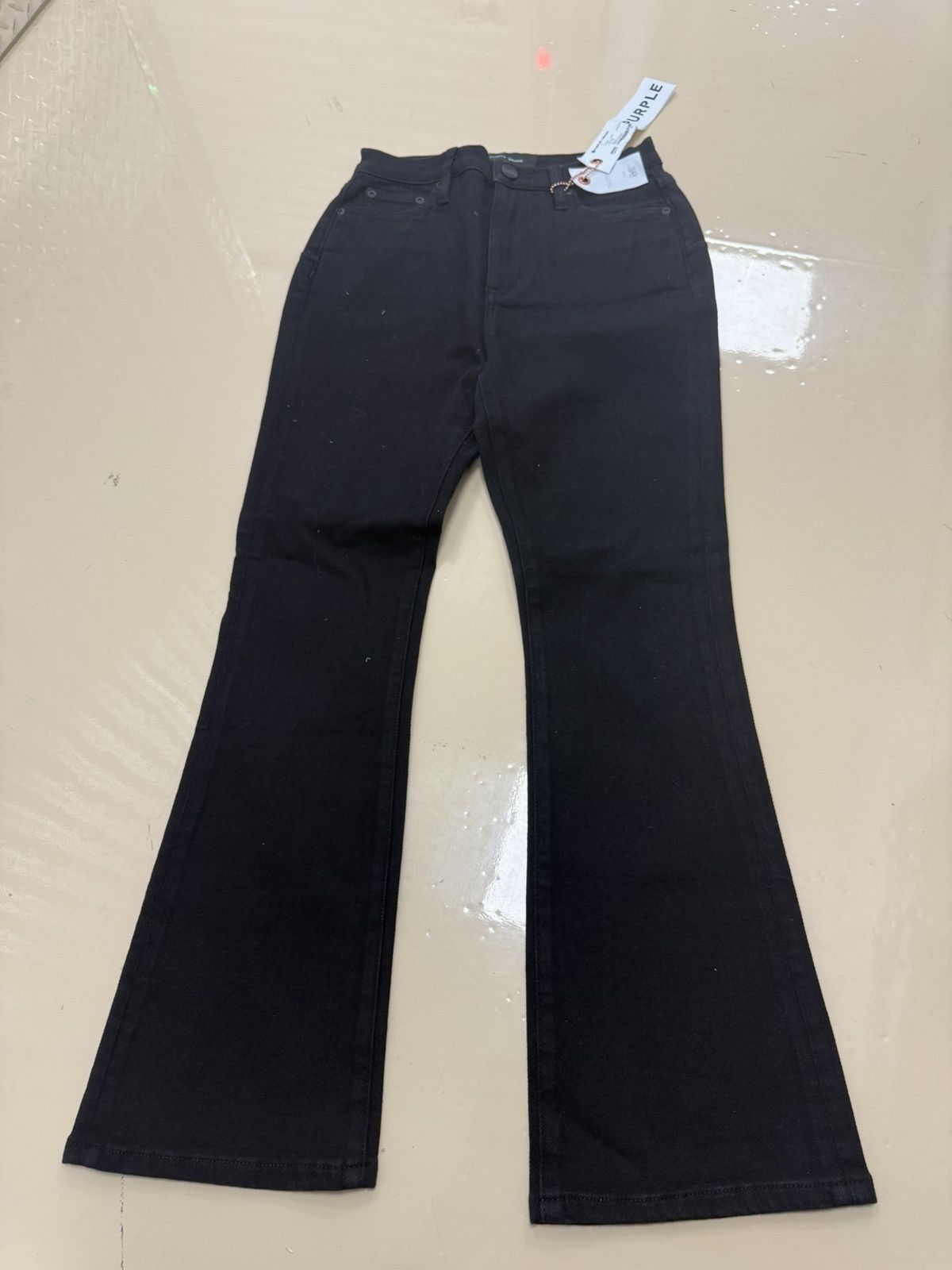 Purple Brand Flare Crop Black