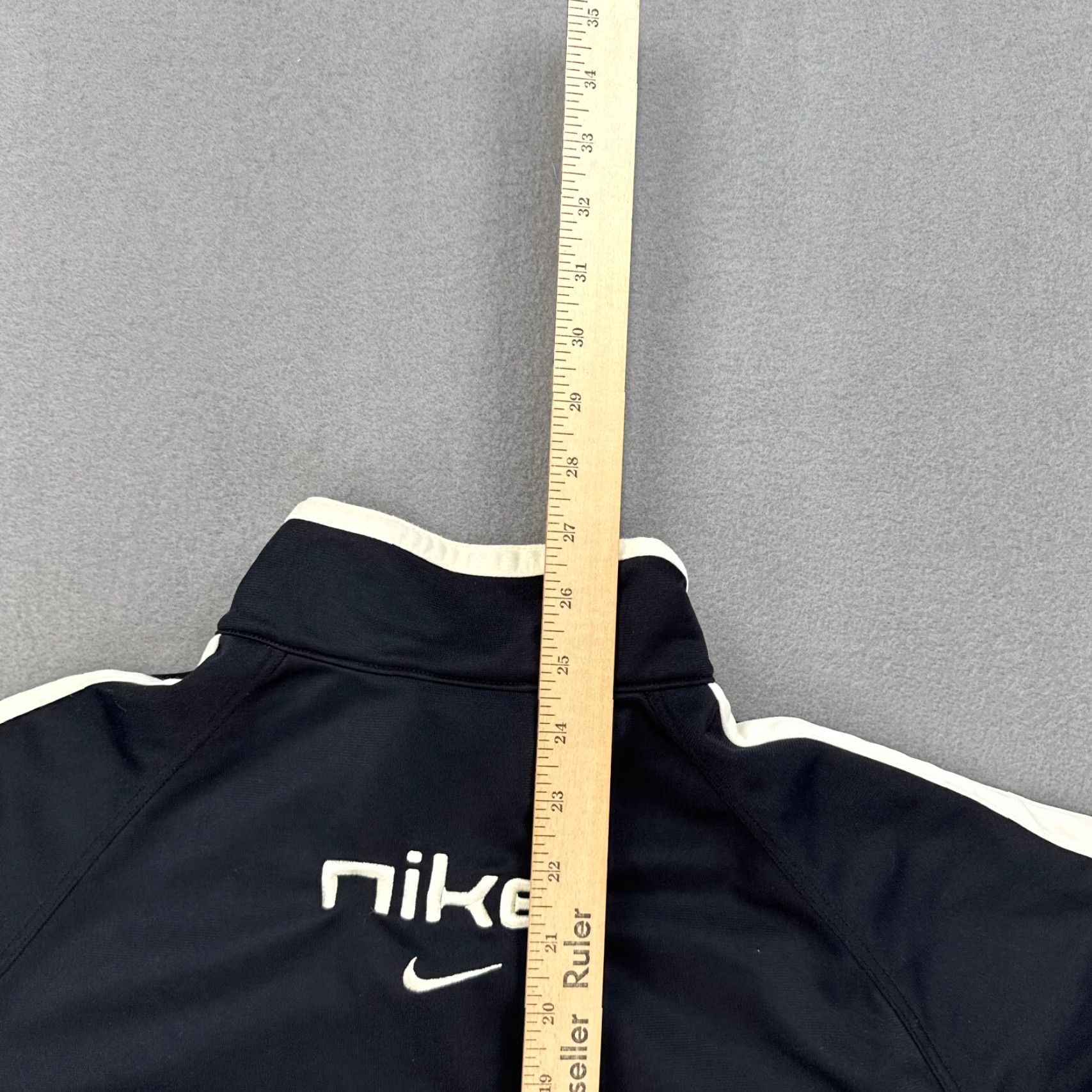 Nike VINTAGE Nike Track Jacket Womens XL Black Satin Full Zip Grunge Y2K Punk Size XL / US 12-14 / IT 48-50 - 6 Thumbnail