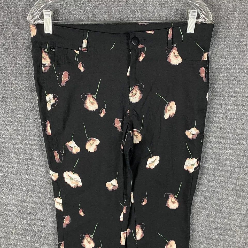 Other Jules Leopold Pants Women's Medium Stretch Floral Black M Size 32" / US 10 / IT 46 - 2 Thumbnail