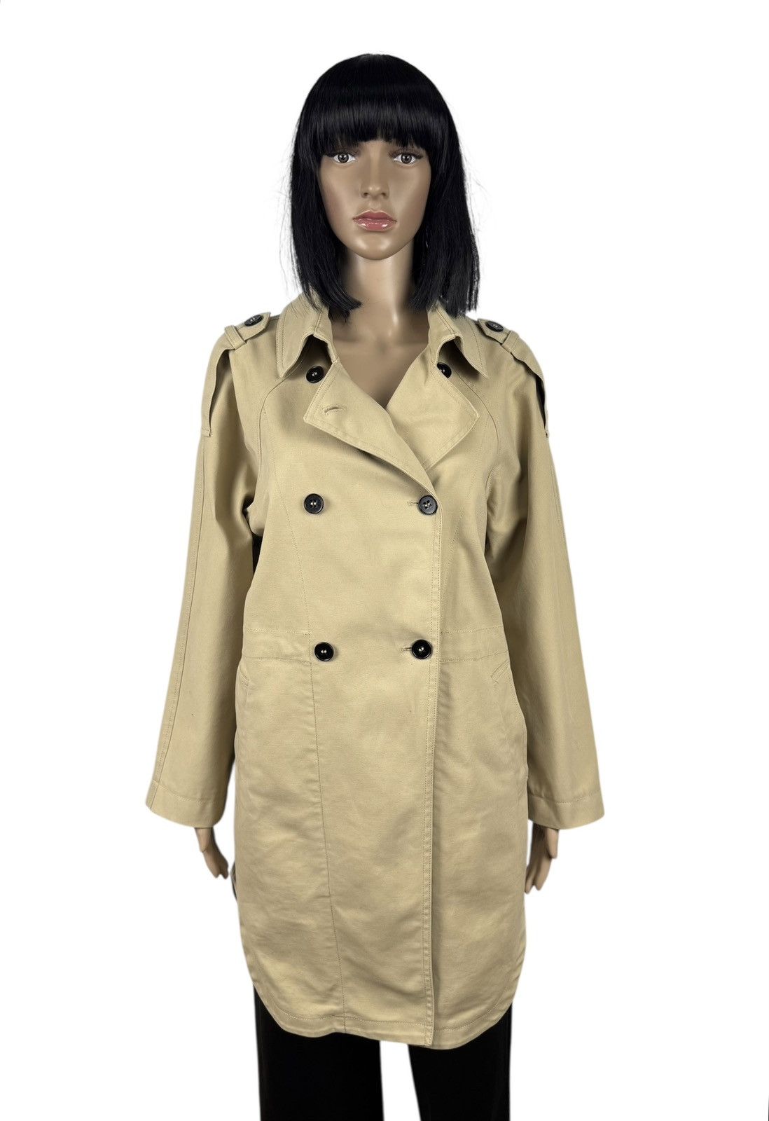 Maje Maje E19Garcon Oversized Beige Trench Coat Cotton size 36 Size XS / US 0-2 / IT 36-38 - 1 Thumbnail