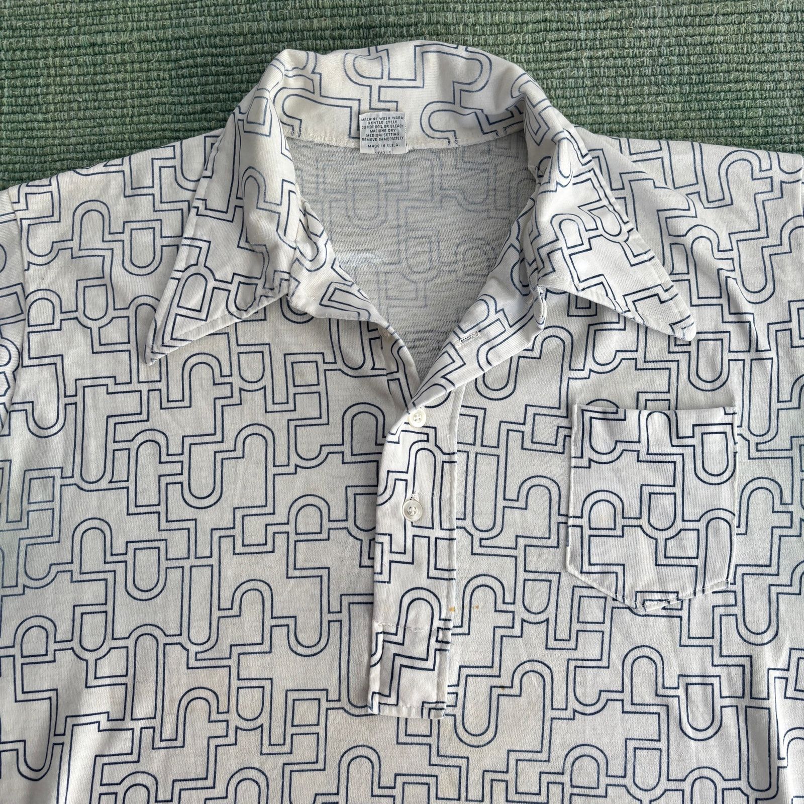 Vintage True vintage 70s pullover short sleeve collared shirt aop Size US L / EU 52-54 / 3 - 2 Thumbnail