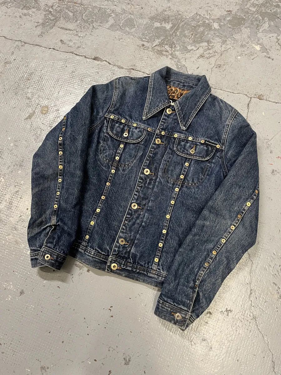 Dolce & Gabbana 2000s Dolce & Gabbana Blue Studded Denim Jacket Size S / US 4 / IT 40 - 4 Thumbnail