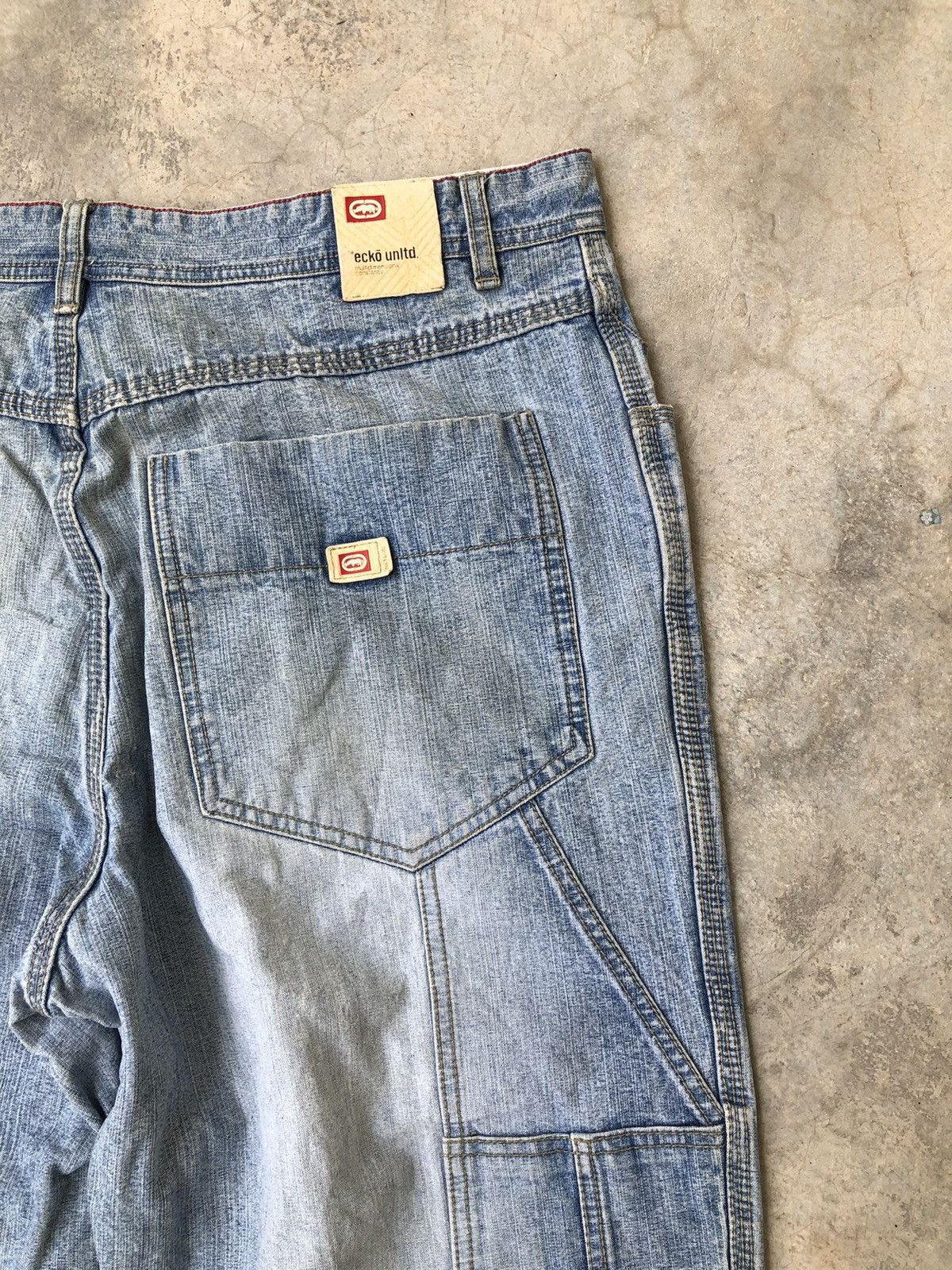 Fubu Ecko Unltd Y2K Loose Fit Light Blue Baggy Denim Size US 38 / EU 54 - 13 Thumbnail