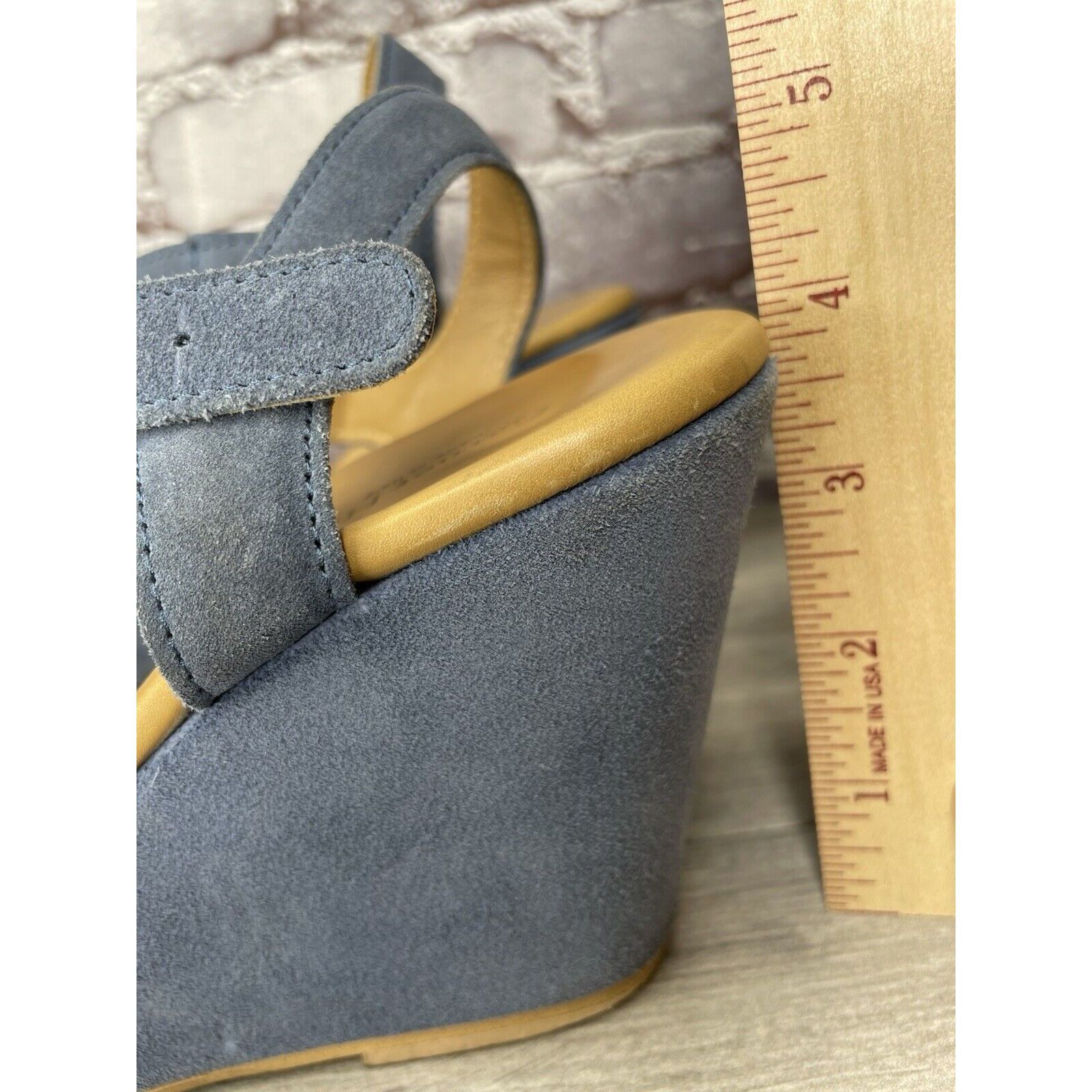 Billy Hill Garnet Hill Blue Suede Leather Wedge Ankle Strap Sandals Wom Size US 9 / IT 39 - 8 Thumbnail