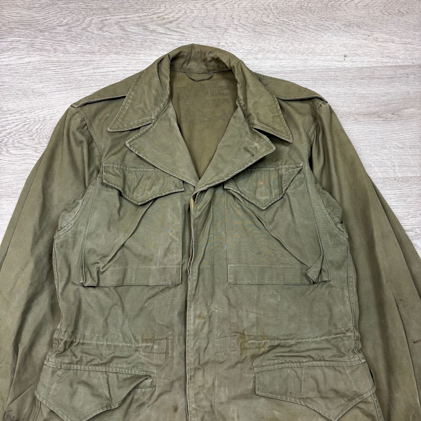 Vintage True Vintage 40s WWII M-1943 Army Field Jacket Men's 42 L Size US L / EU 52-54 / 3 - 2 Thumbnail