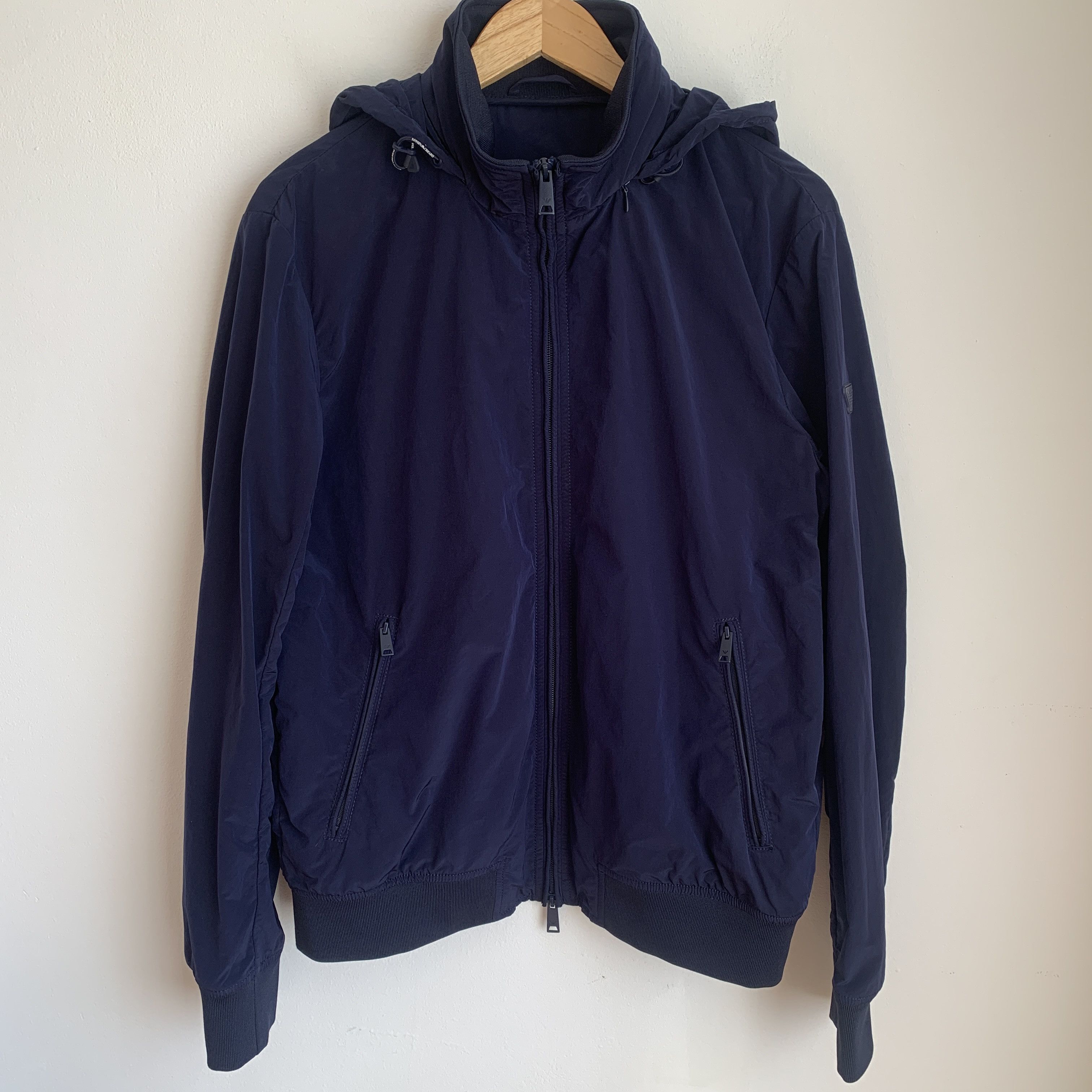 Emporio Armani Emporio Armani Men's Black Blouson Jacket Hood Storage Size US M / EU 48-50 / 2 - 1 Thumbnail