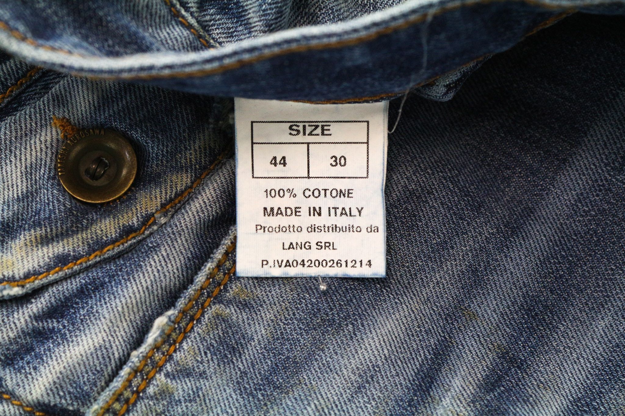 Takeshy Kurosawa W30 Blue Slim Washed Cotton Jeans 74806 Size US 30 / EU 46 - 5 Thumbnail
