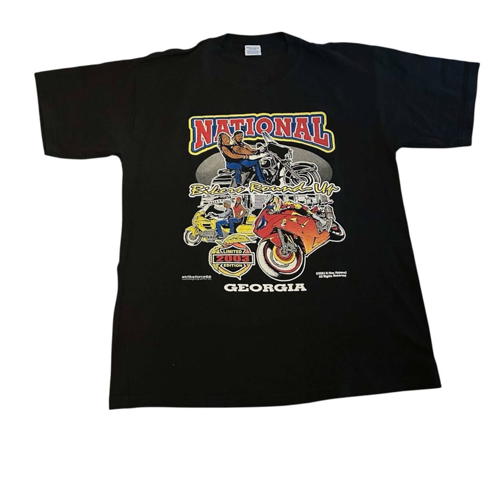 Vintage Y2K African-American Bikers Motorcycle Club Graphic T-Shirt Size M / US 6-8 / IT 42-44 - 2 Thumbnail