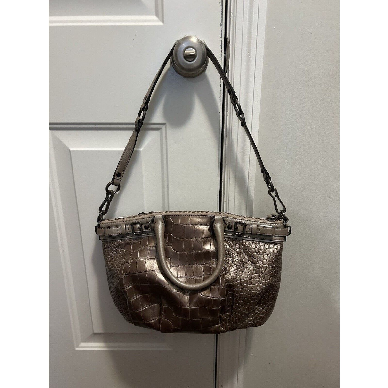 Coach NWT Coach Madison Sophia Croc Brown Leather Bag Convertible Size ONE SIZE - 3 Thumbnail