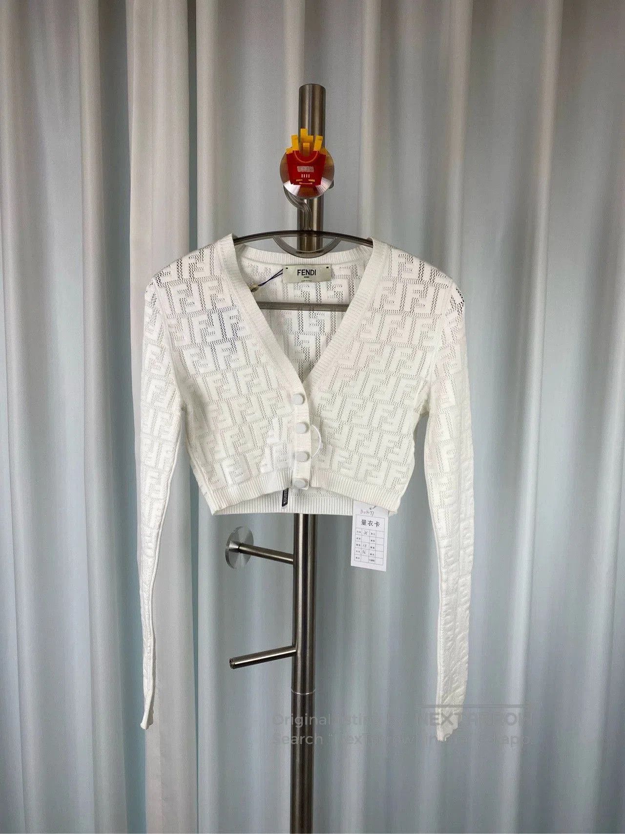 Fendi Fendi White Logo Knit Jacket SS23. Size US XS / EU 42 / 0 - 1 Thumbnail