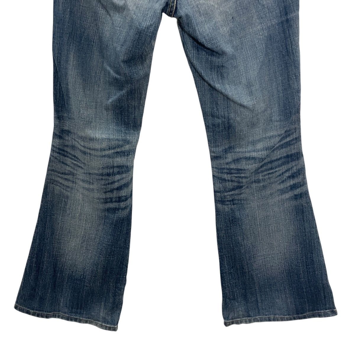 Japanese Brand Vintage Back Number Distressed Flare Denim Jeans Size 29" - 10 Thumbnail
