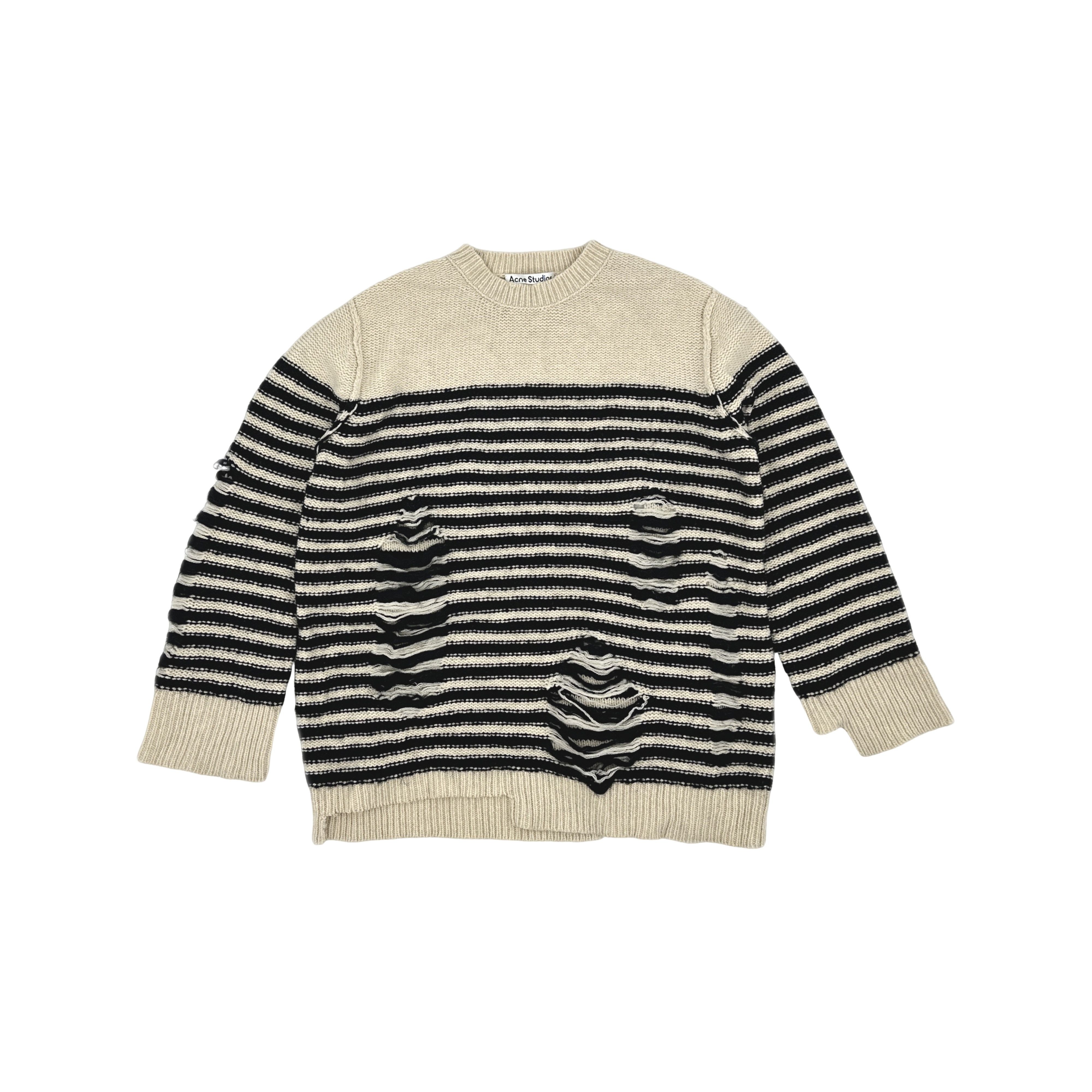 Acne Studios Acne Studios Striped Distressed Mohair Sweater S Size S / US 4 / IT 40 - 1 Thumbnail