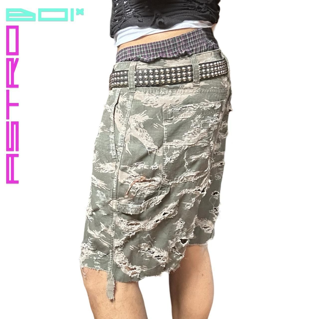 Abercrombie & Fitch A&F Distressed Green Camouflage Shorts _ 34" Size US 34 / EU 50 - 5 Thumbnail