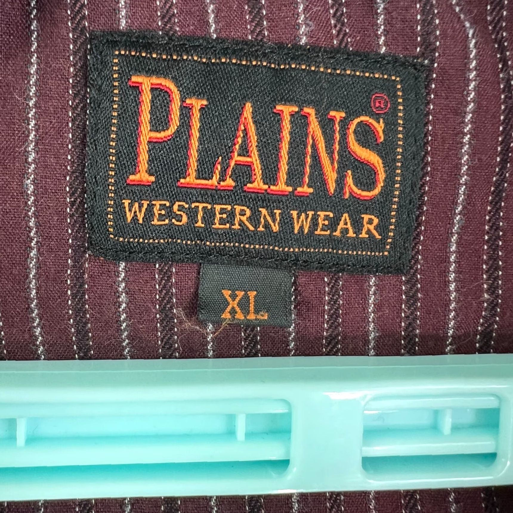 Vintage Plains Western Wear Shirt Mens XL Maroon Striped Button-Up Size US XL / EU 56 / 4 - 5 Thumbnail