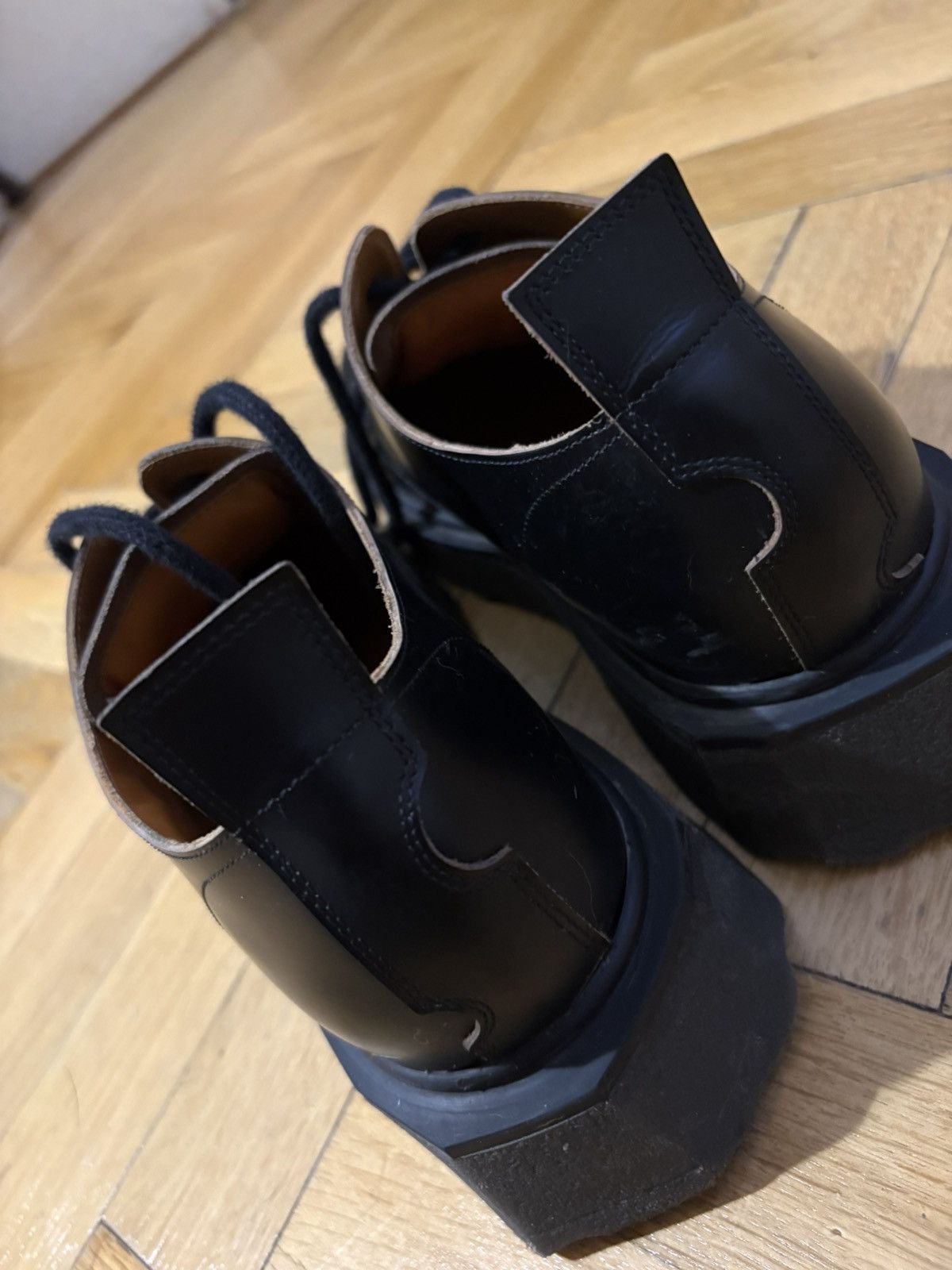 Off-White Black Leather Spongesole Derby Shoes Size US 10 / EU 43 - 13 Thumbnail
