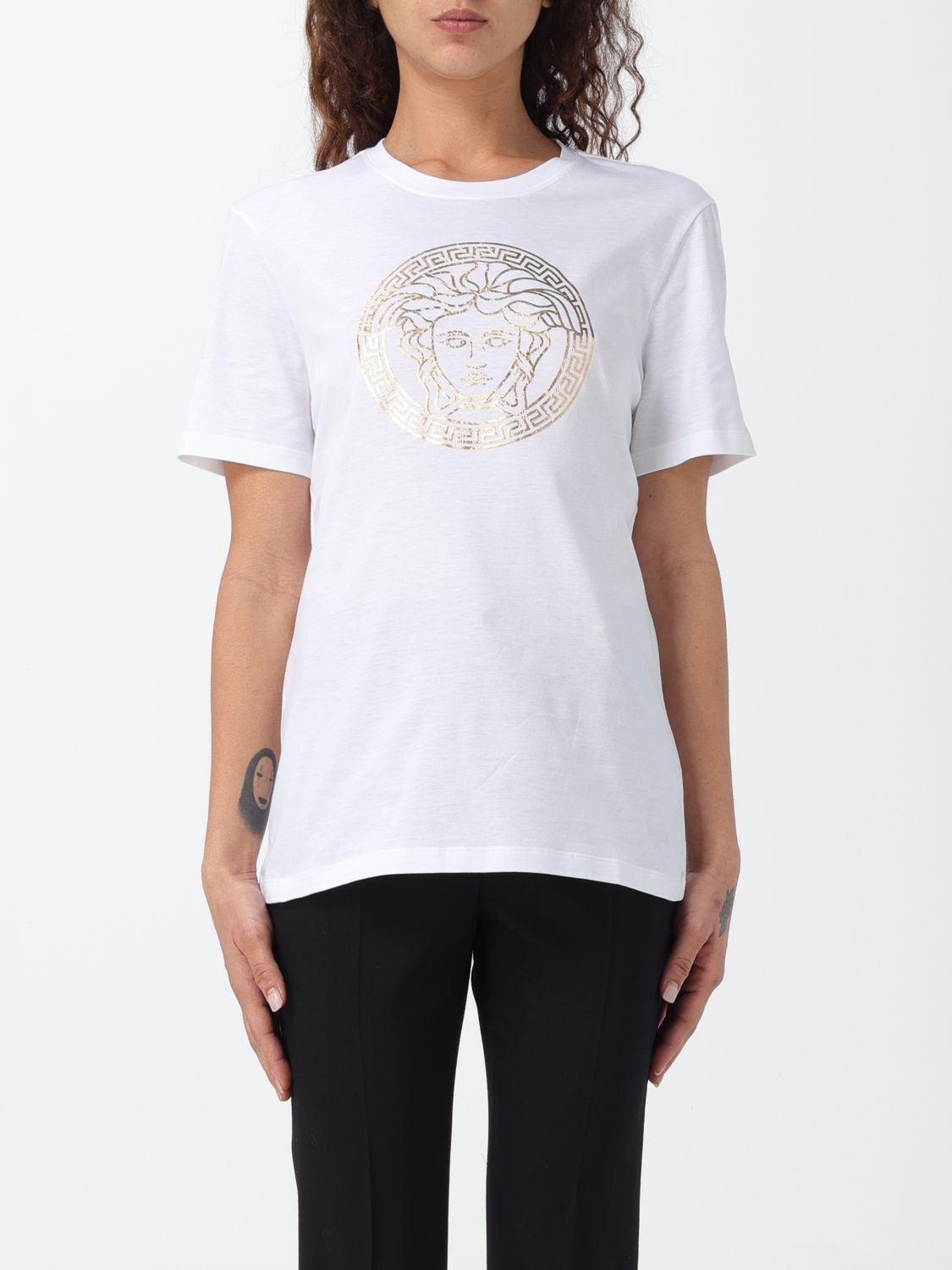image of Versace T-Shirt Woman White, Women's (Size Medium)