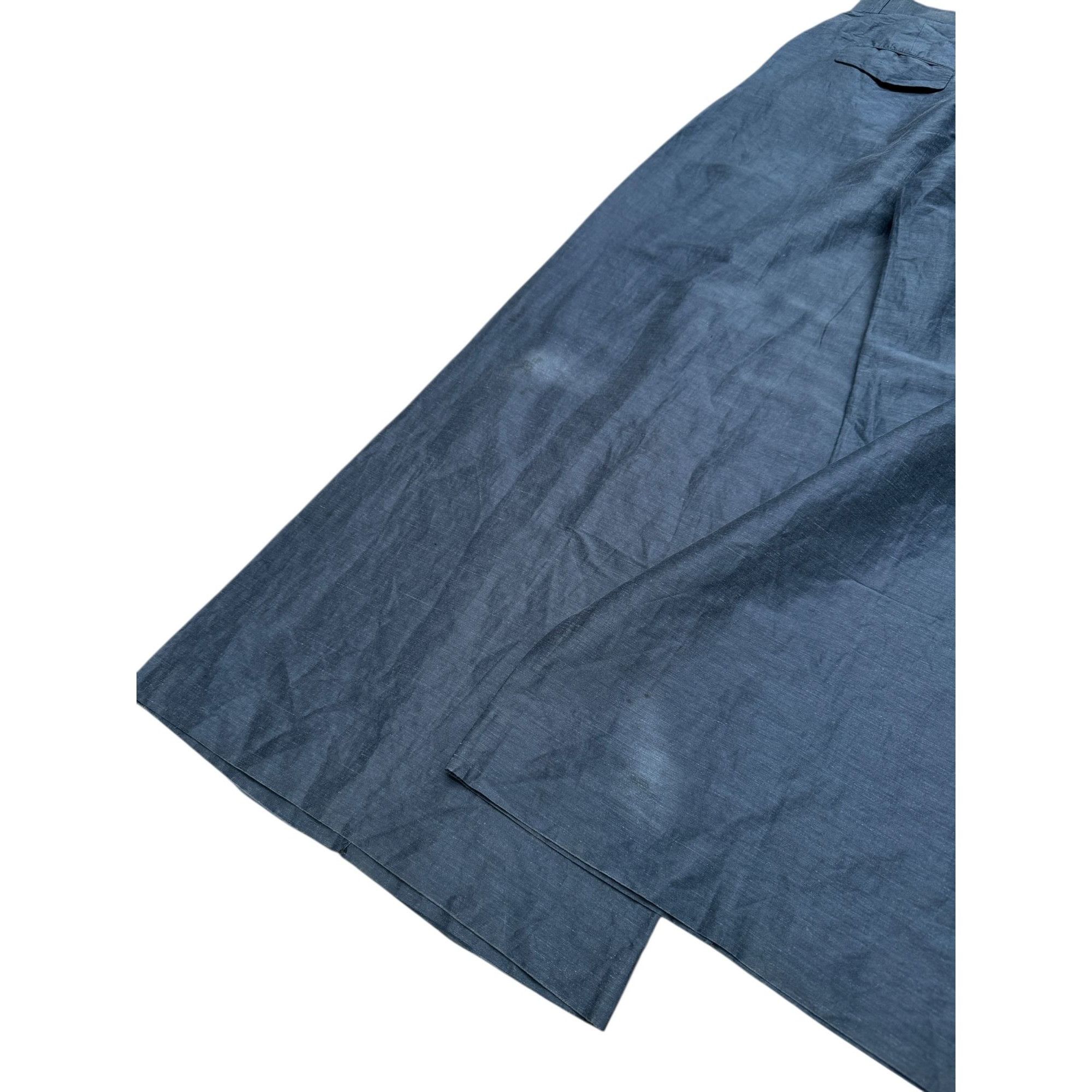 Celine Navy Wide-Leg Linen Pants Size 24" / US 00 / IT 34 - 6 Thumbnail