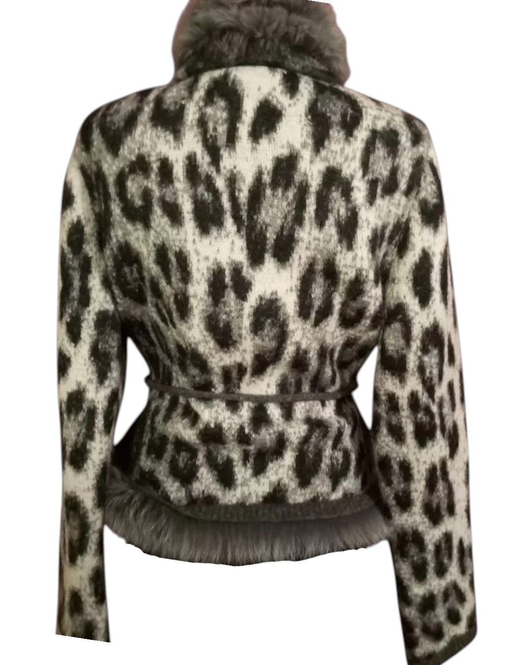 Roberto Cavalli MINK FUR BELTED MOHAIR WOOL JACKET Size XL / US 12-14 / IT 48-50 - 2 Thumbnail