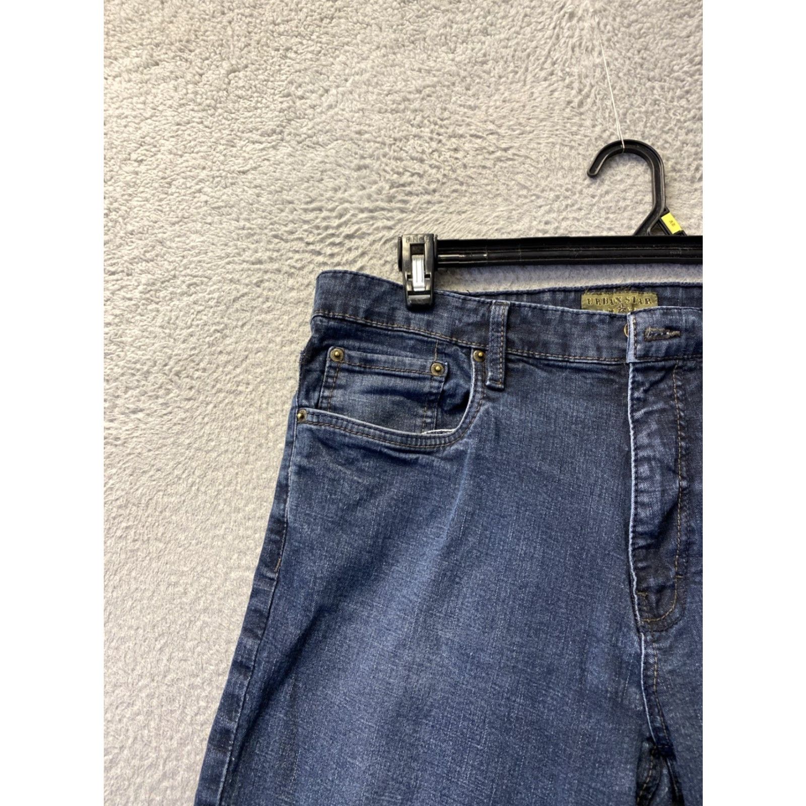 Vintage Urbanstar Jeans Mens 36X30 Straight 5-Pocket Denim Dark Blue Stretch Zip Closure Regular Fit Cotton Jeans Star Theme Mens Size US 36 / EU 52 - 2 Thumbnail