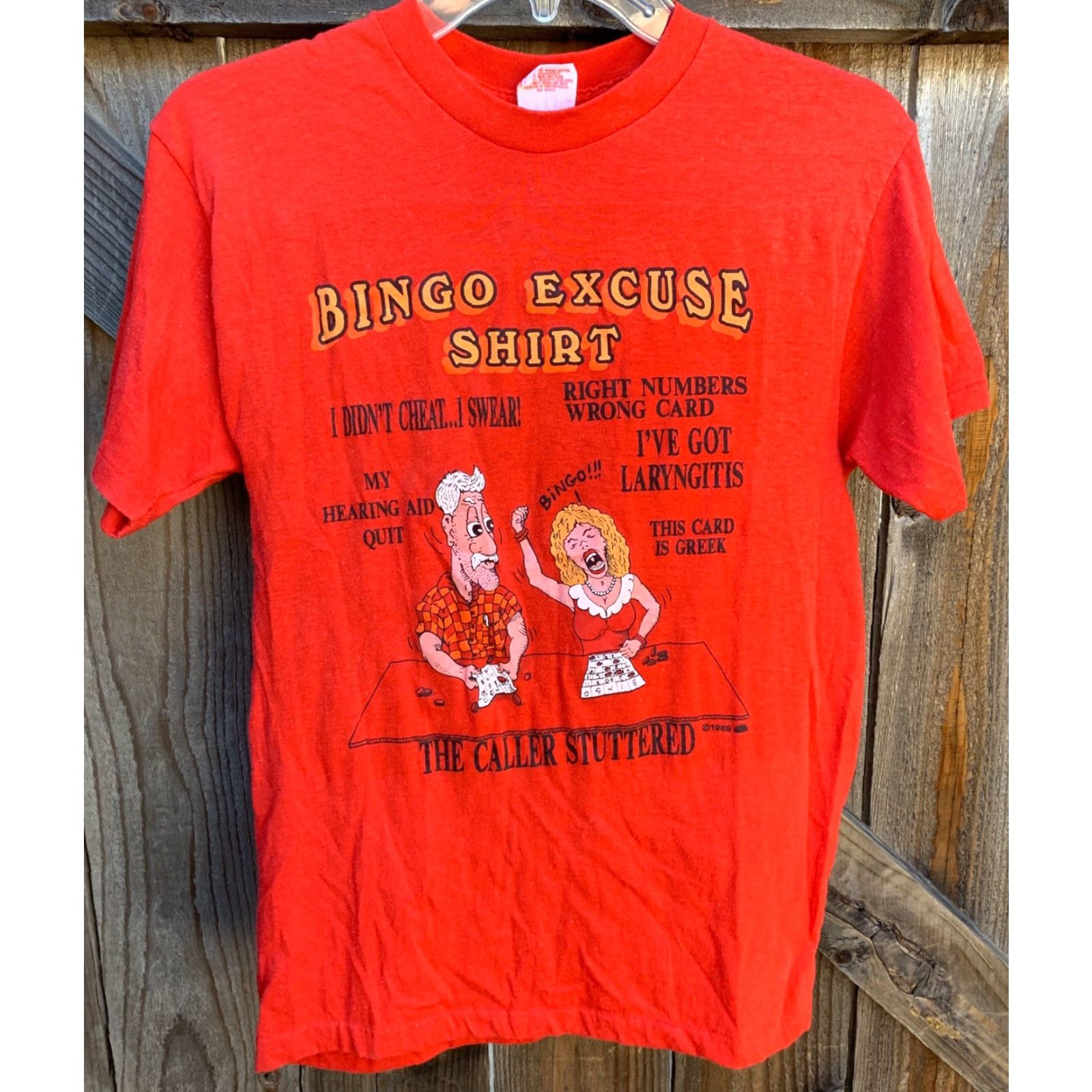 Vintage VINTAGE Royal First Class Shirt Men L Red Bingo Excuse Shirt Graphic Tee 1980s Size US L / EU 52-54 / 3 - 6 Thumbnail