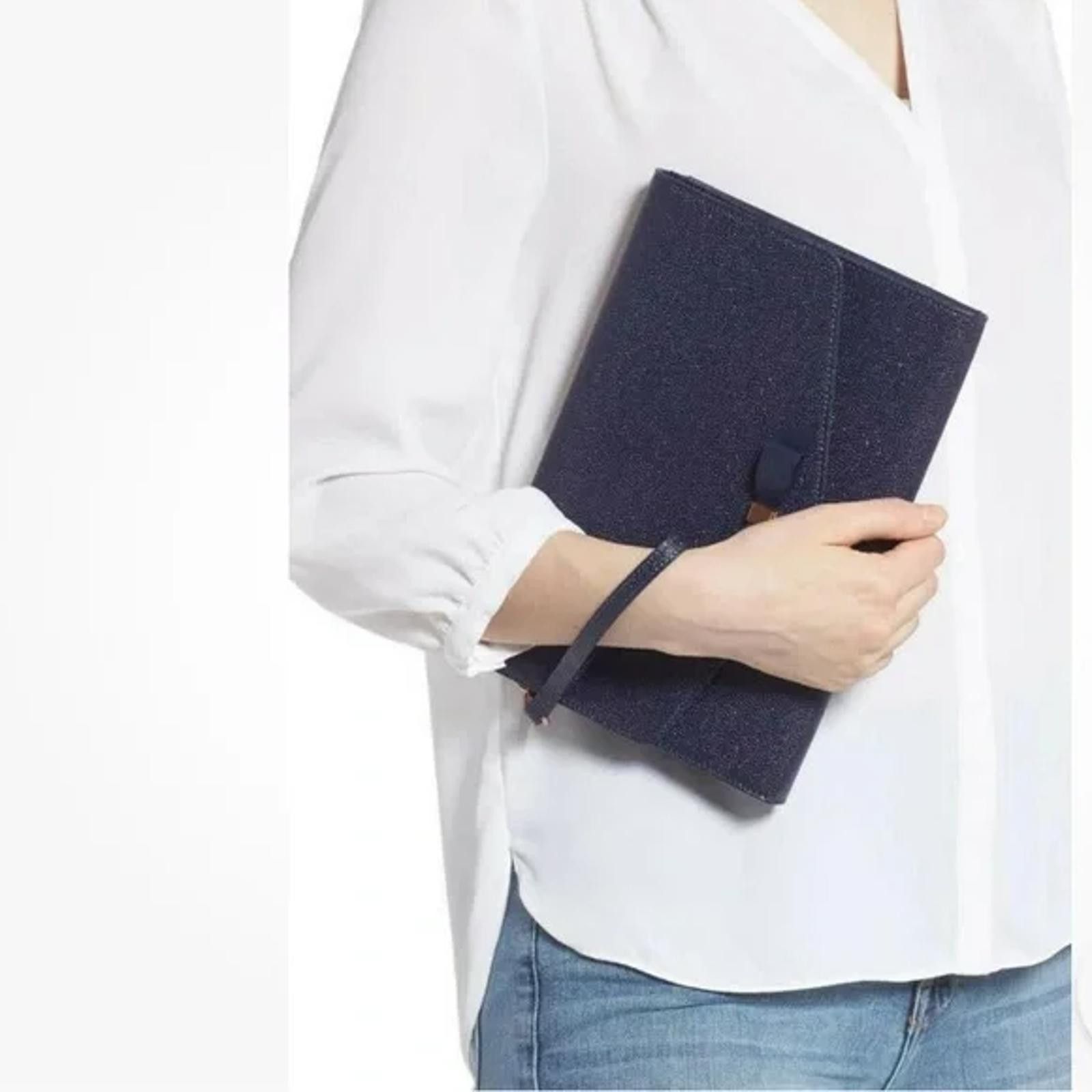 Ted Baker Ted Baker Krystan Leather Envelope Clutch- Navy Size ONE SIZE - 9 Thumbnail