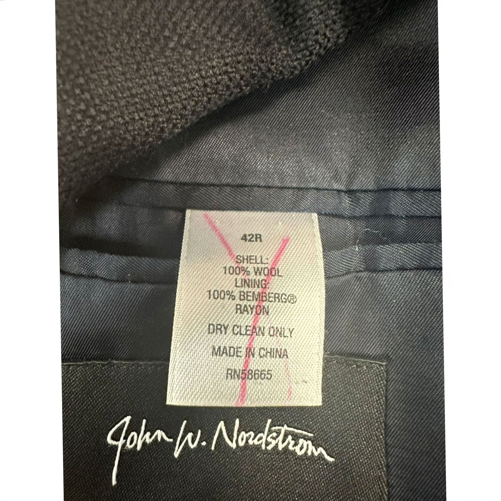 Nordstrom NORDSTROM John W. Nordstrom Blazer Wool Black 42R Men Blazer Size 42 Regular Size 42R - 6 Thumbnail