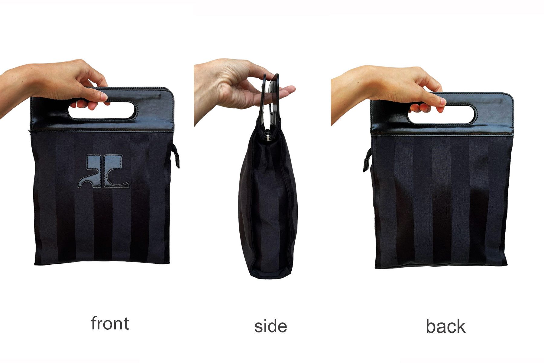 Courreges COURRÈGES PARIS Black nylon handbag with Striped textured Size ONE SIZE - 6 Thumbnail