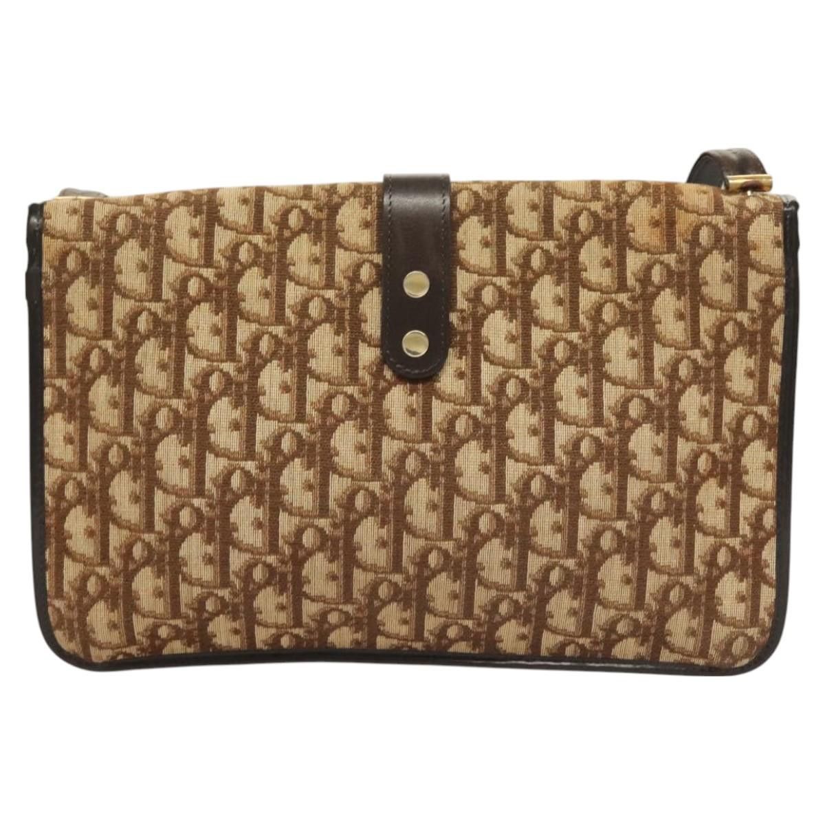 Dior DIOR Trotter Canvas Shoulder Bag Brown Gold Size ONE SIZE - 3 Thumbnail