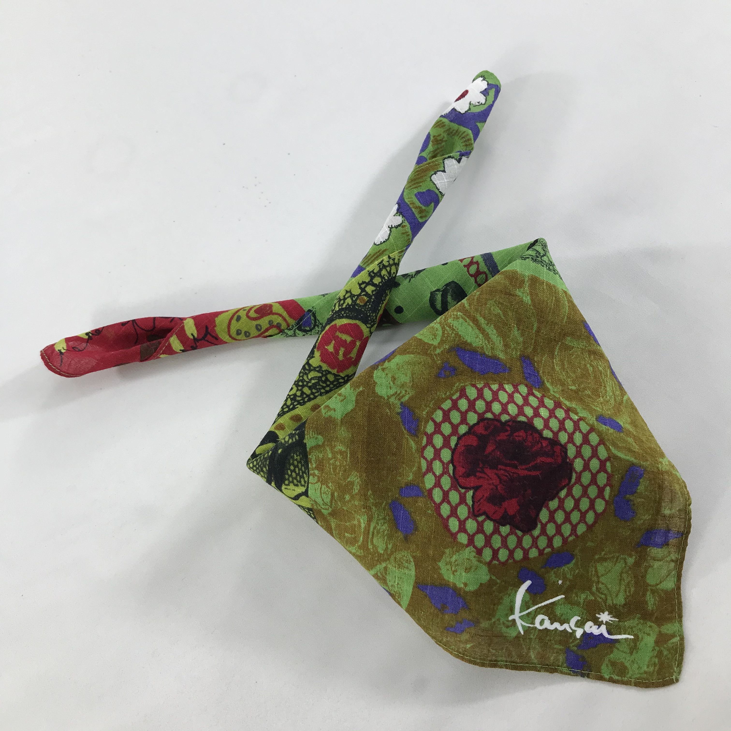 Kansai Yamamoto × Vintage Kansai Bandana / Handkerchief / Neckerchief - S1506 Size ONE SIZE - 4 Thumbnail