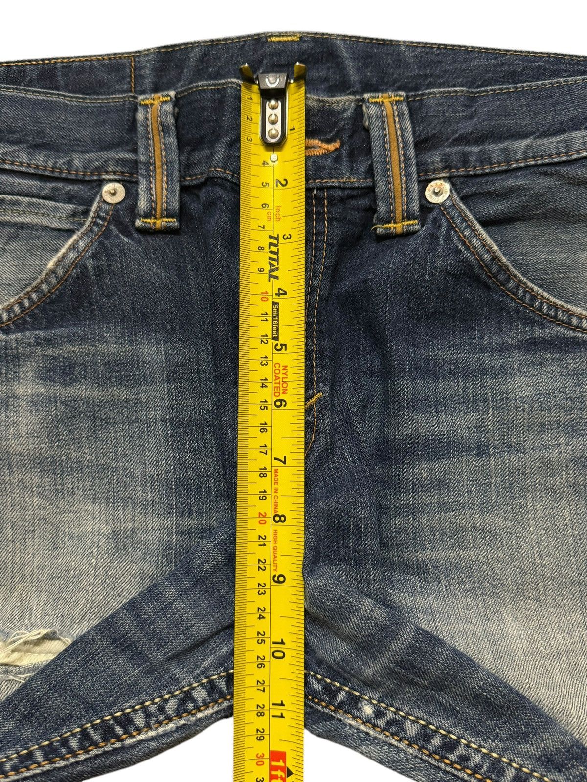 Edwin Vintage 90s Edwin XV Blue Faded Wash Distressed Straight Leg Size US 32 / EU 48 - 12 Thumbnail