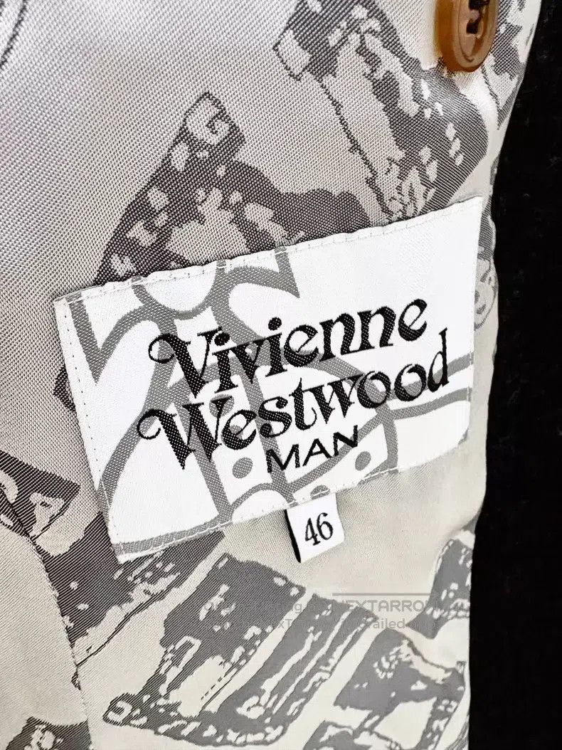 Vivienne Westwood Vivienne Westwood Black Reversible Saturn Collar Wool Coat Size L / US 10 / IT 46 - 6 Thumbnail