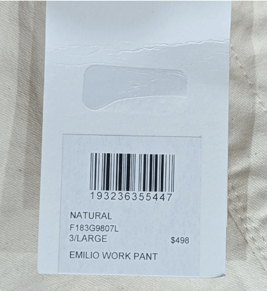 John Elliott JOHN ELLIOTT "Emillio" Cotton Work Pants Natural Large Size US 34 / EU 50 - 10 Thumbnail