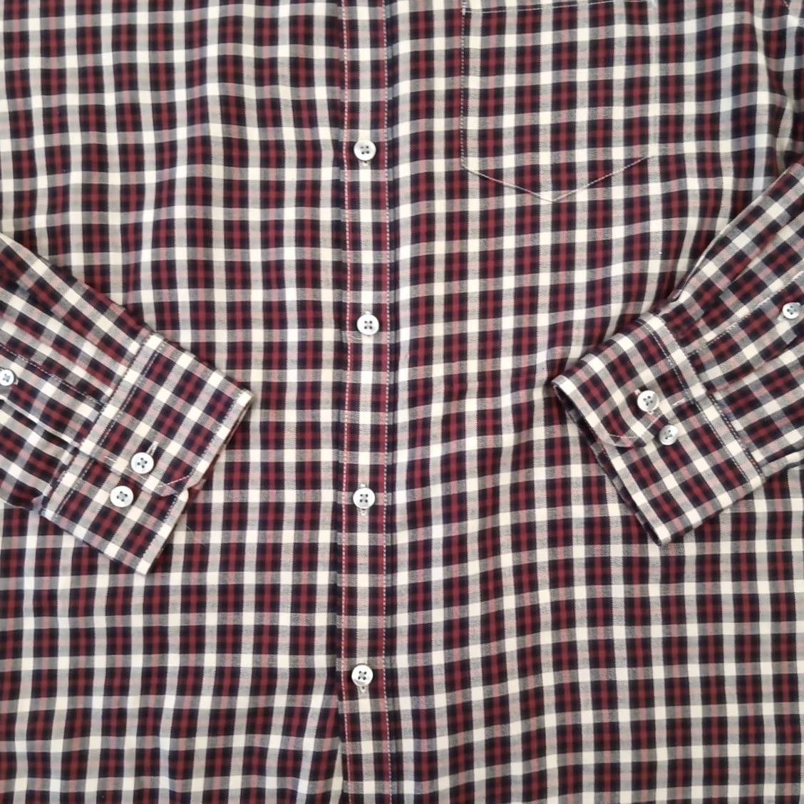 Van Heusen Van Heusen Shirt Mens Medium Red Plaid Long Sleeve Button Down Cotton Blend - Vintage Size US M / EU 48-50 / 2 - 3 Thumbnail