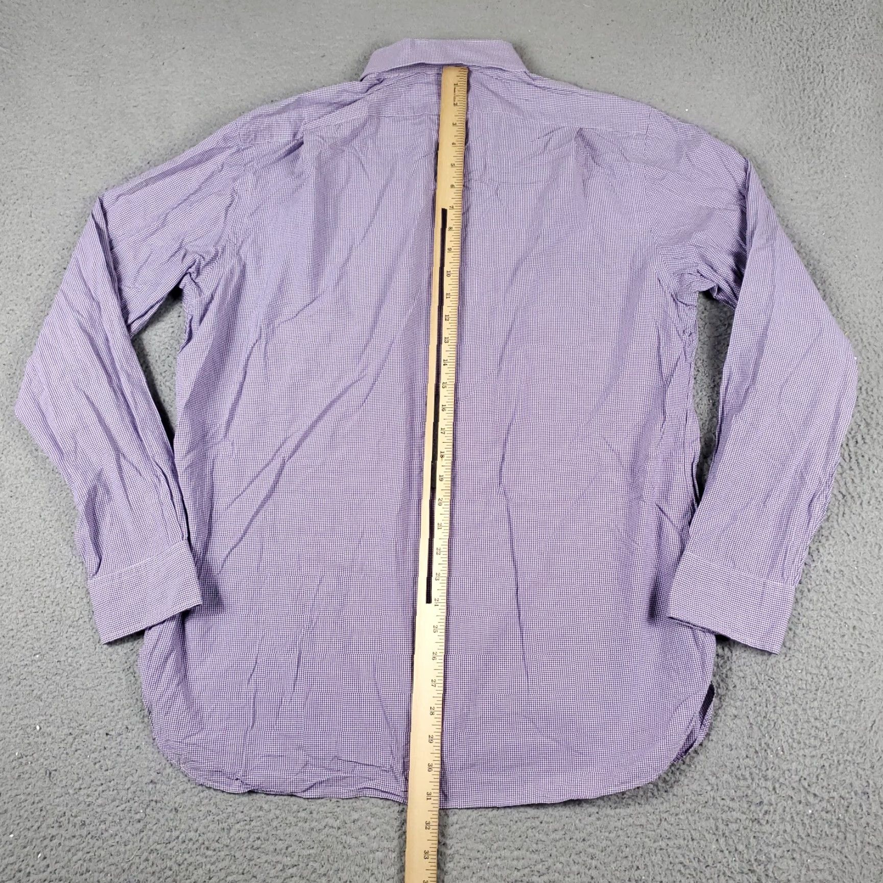 Ralph Lauren Ralph Lauren Dress Shirt Mens 16.5 Purple Check Long Sleeve Button Up Size 42R - 3 Thumbnail