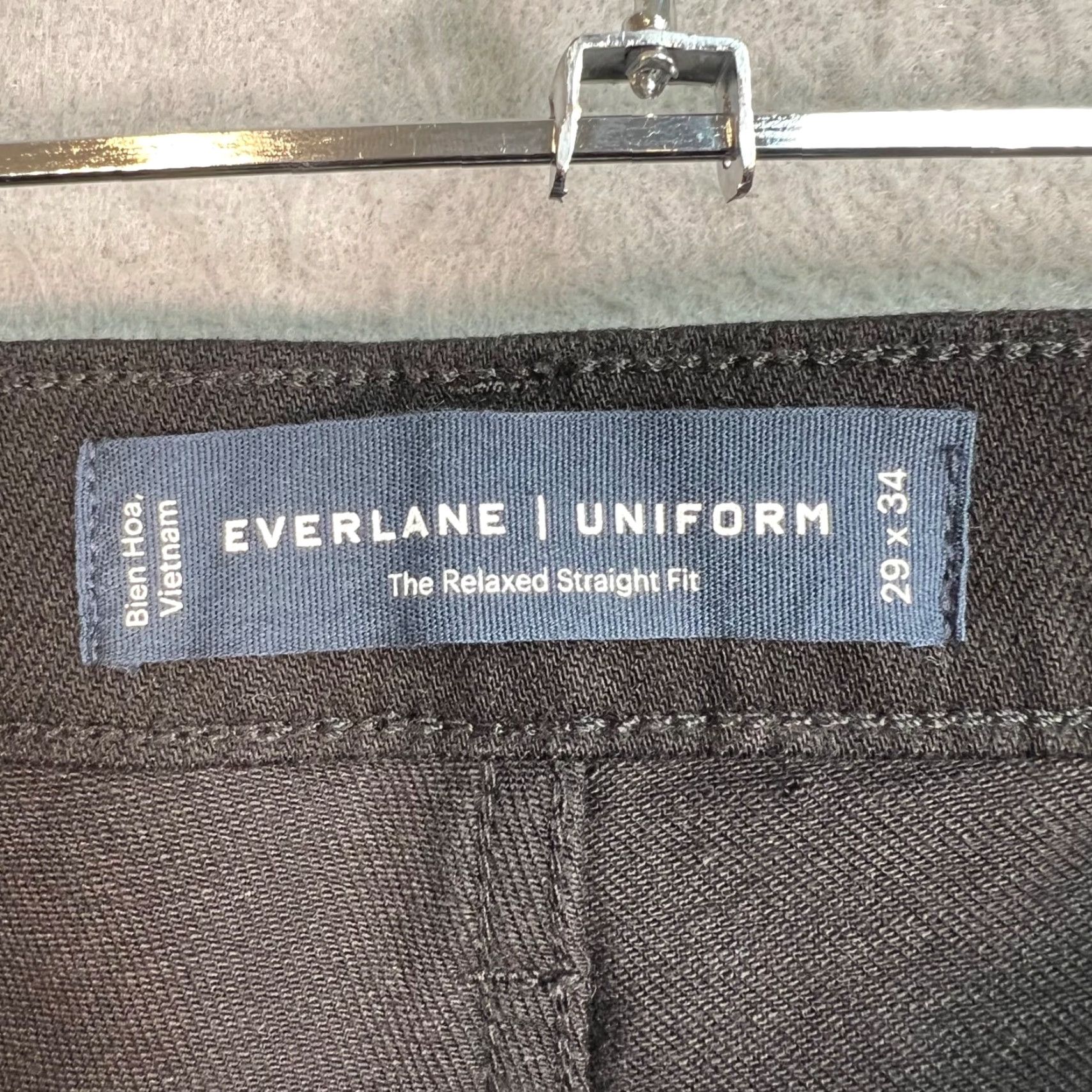Everlane Everlane Uniform Mens Jeans 29 Relaxed Straight Fit Black Organic Cotton Blend Denim 5-Pocket Mens Size US 29 - 3 Thumbnail