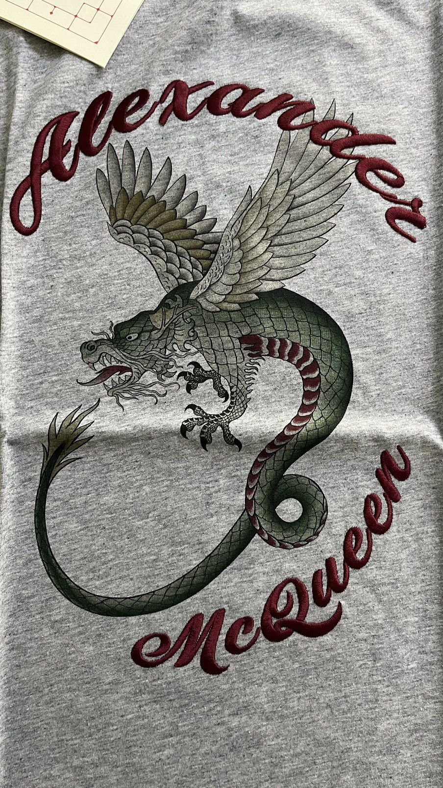 Alexander McQueen Alexander McQueen embroidered logo with dragon print tshirt Size US M / EU 48-50 / 2 - 6 Thumbnail