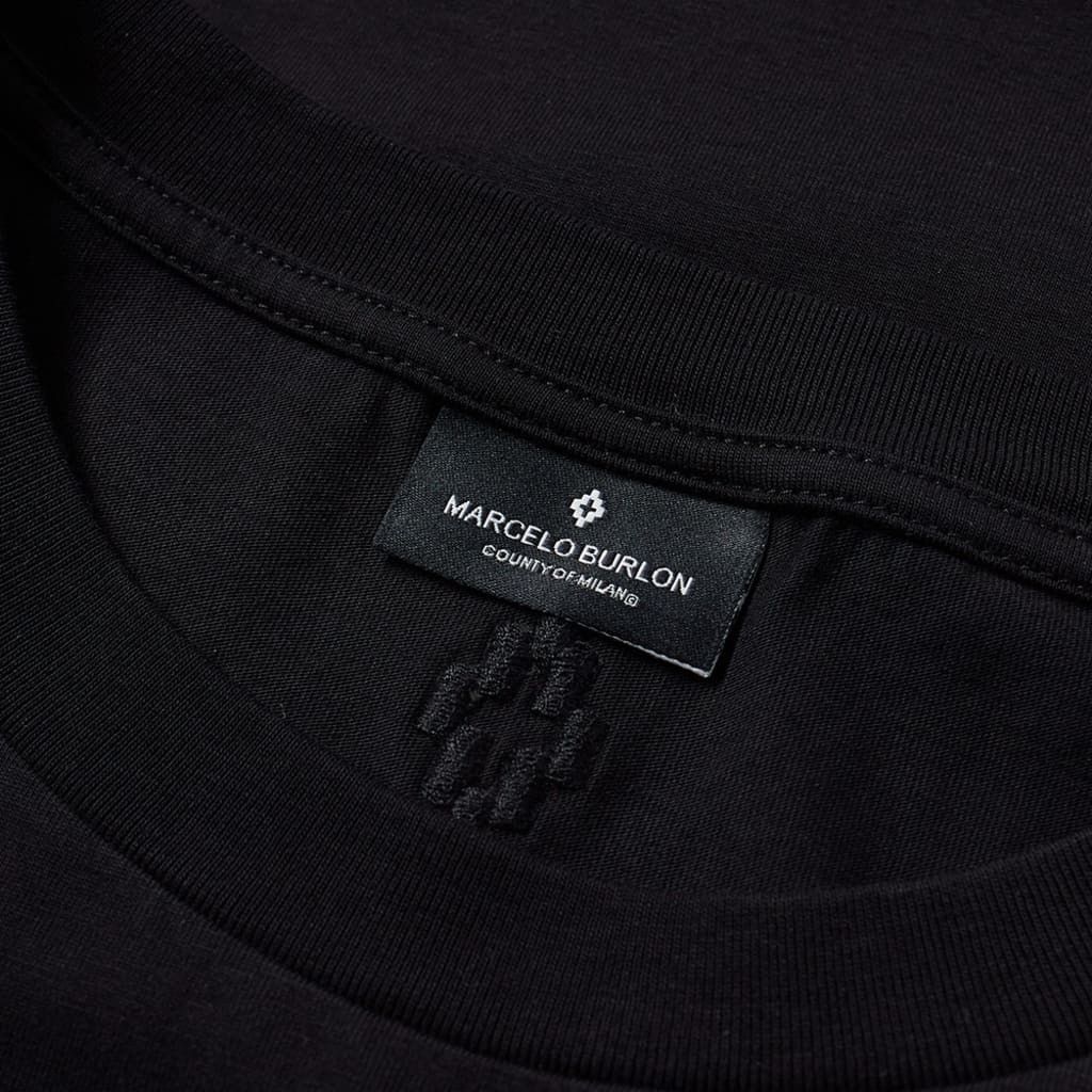 Designer × Marcelo Burlon Marcelo Burlon County of Milan Black Genek T-Shirt Size US S / EU 44-46 / 1 - 5 Thumbnail