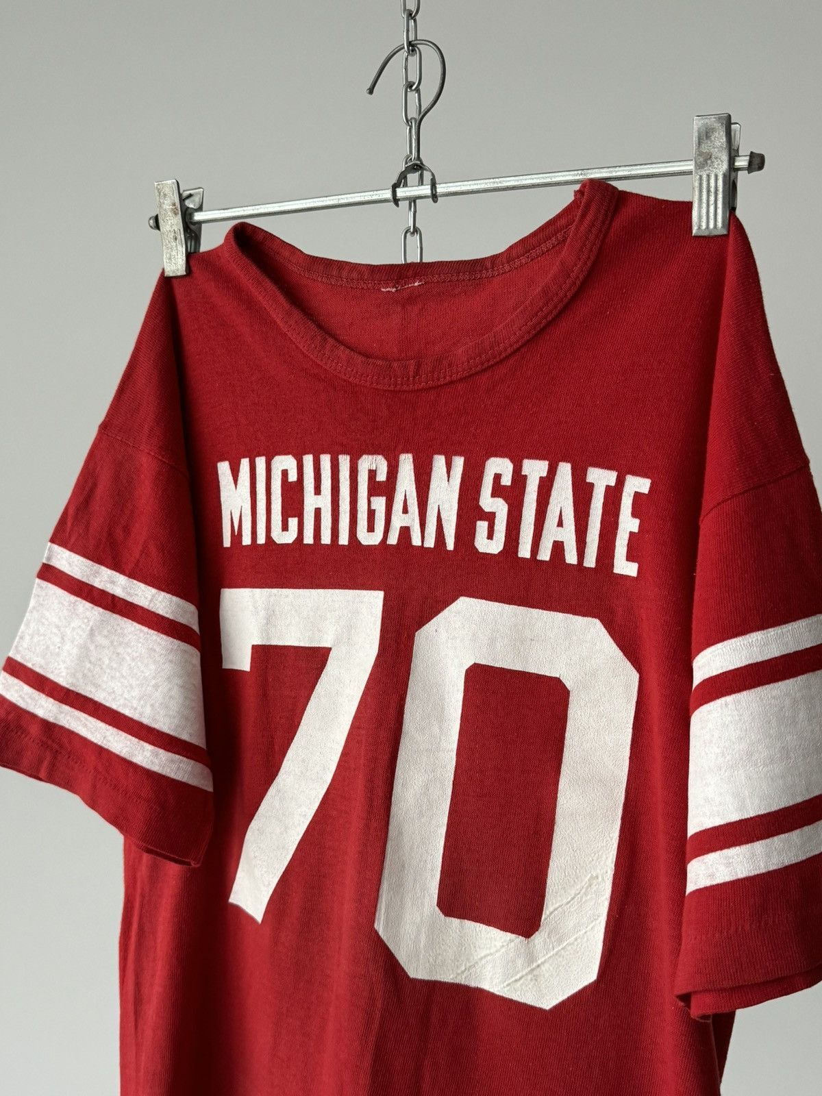 Champion × NCAA × Vintage 1970s NCAA ‘Michigan State Spartans #70’ Champion T-Shirt Size US M / EU 48-50 / 2 - 3 Thumbnail