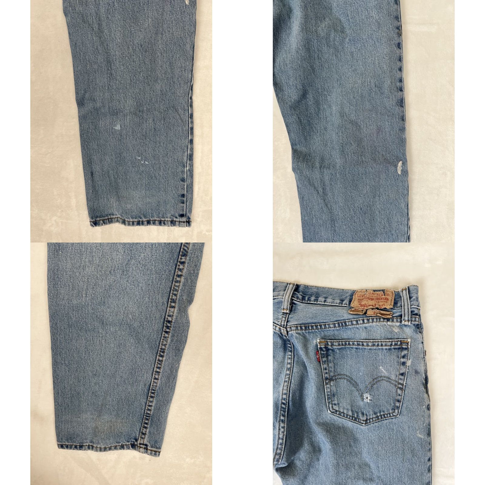 Levi's VINTAGE Levi's 505 Jeans Stand 36x32 Denim Distressed Grunge 90s Mens Blue Cotton Regular Straight 5-Pocket Zip Inseam 32 Size US 36 / EU 52 - 8 Thumbnail