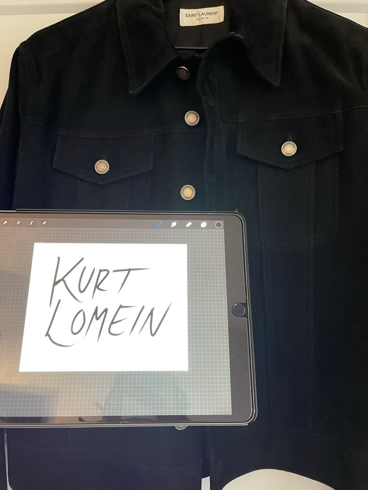 Saint Laurent Paris Saint Laurent Suede Trucker Size US M / EU 48-50 / 2 - 5 Thumbnail