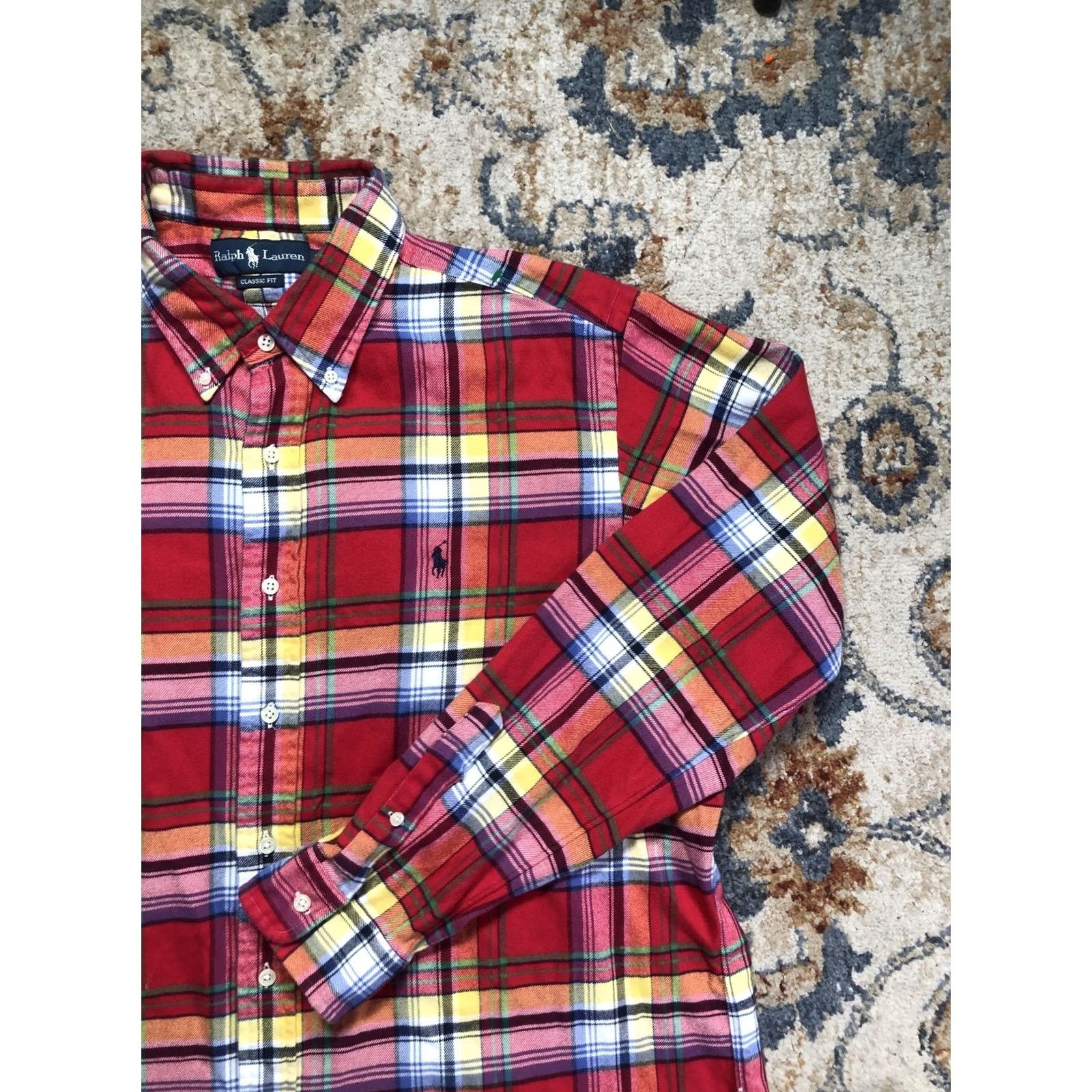 Ralph Lauren Ralph Lauren Shirt Mens XL Red Plaid Flannel Long Sleeve Button-Down Classic Fit Size US XL / EU 56 / 4 - 4 Thumbnail