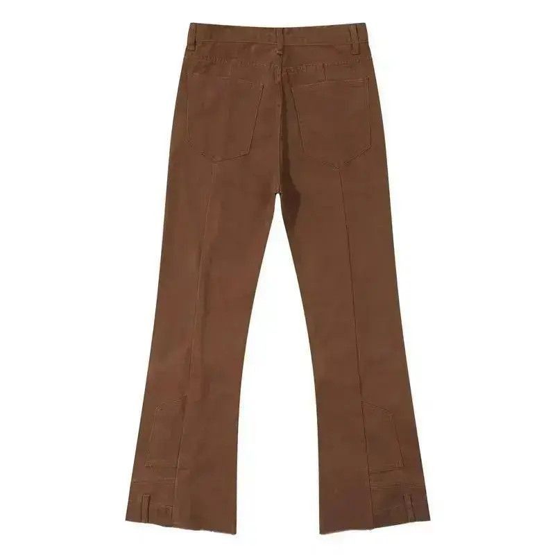 Japanese Brand Fashion Vintage Brown Baggy Men Cargo Flare Jean Size US 32 / EU 48 - 5 Thumbnail