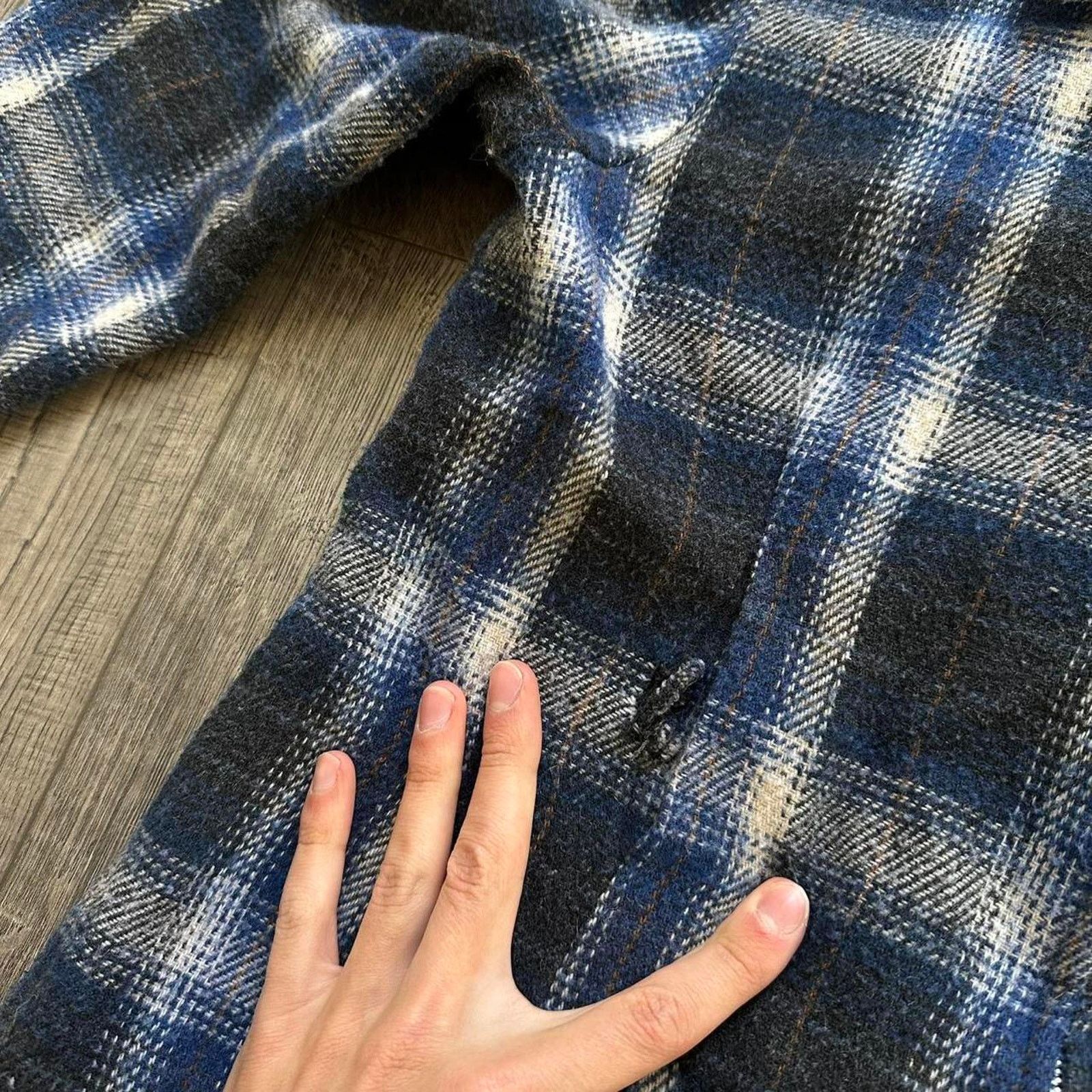 Vintage Vintage 70s 80s Retro Plaid Wool Zip Up Cropped Work Jacket Size M / US 6-8 / IT 42-44 - 7 Thumbnail