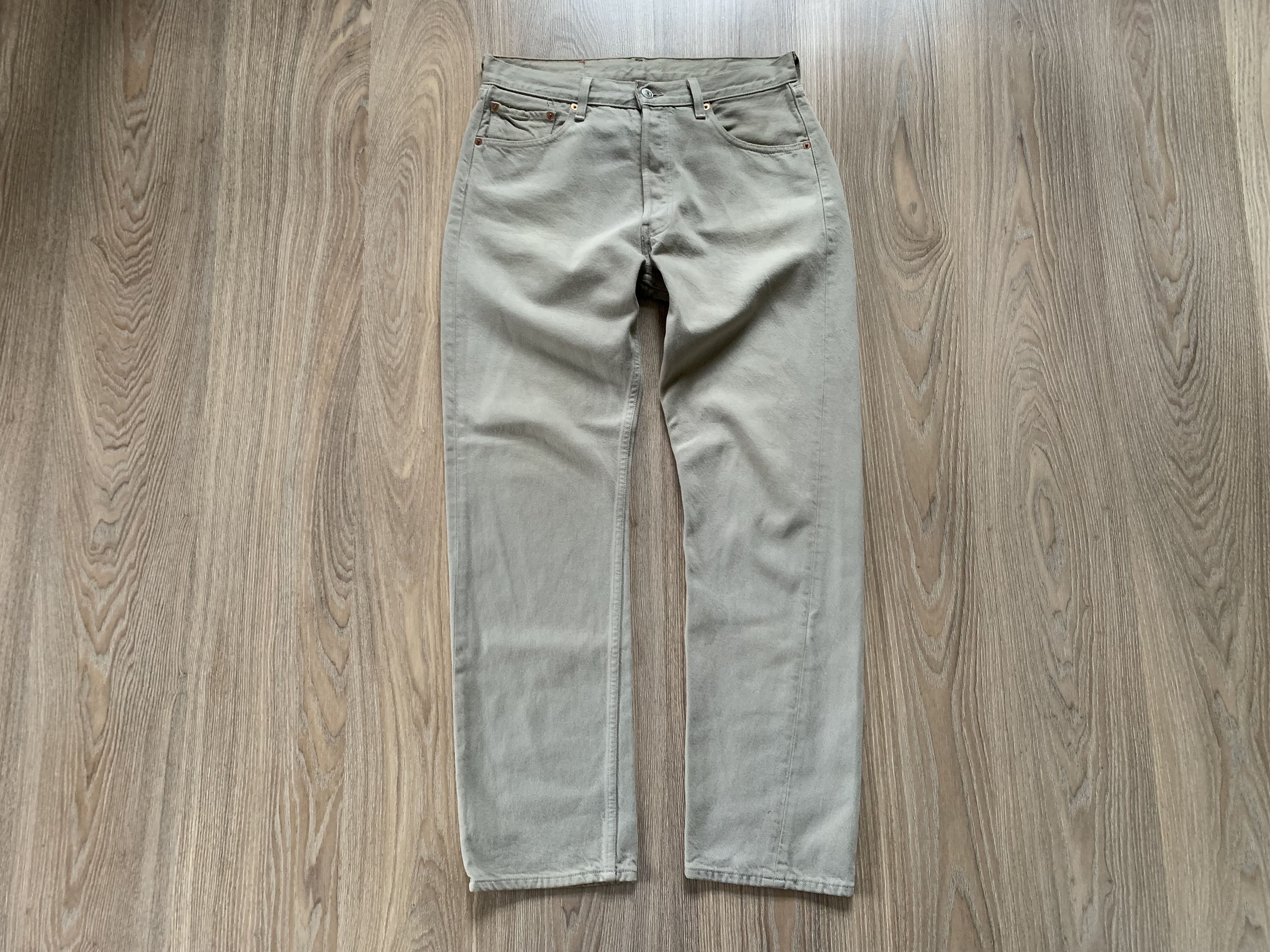 Levi's × Levi's Vintage Clothing Levi's 501 Beige Denim Jeans Pants Size US 33 - 2 Thumbnail