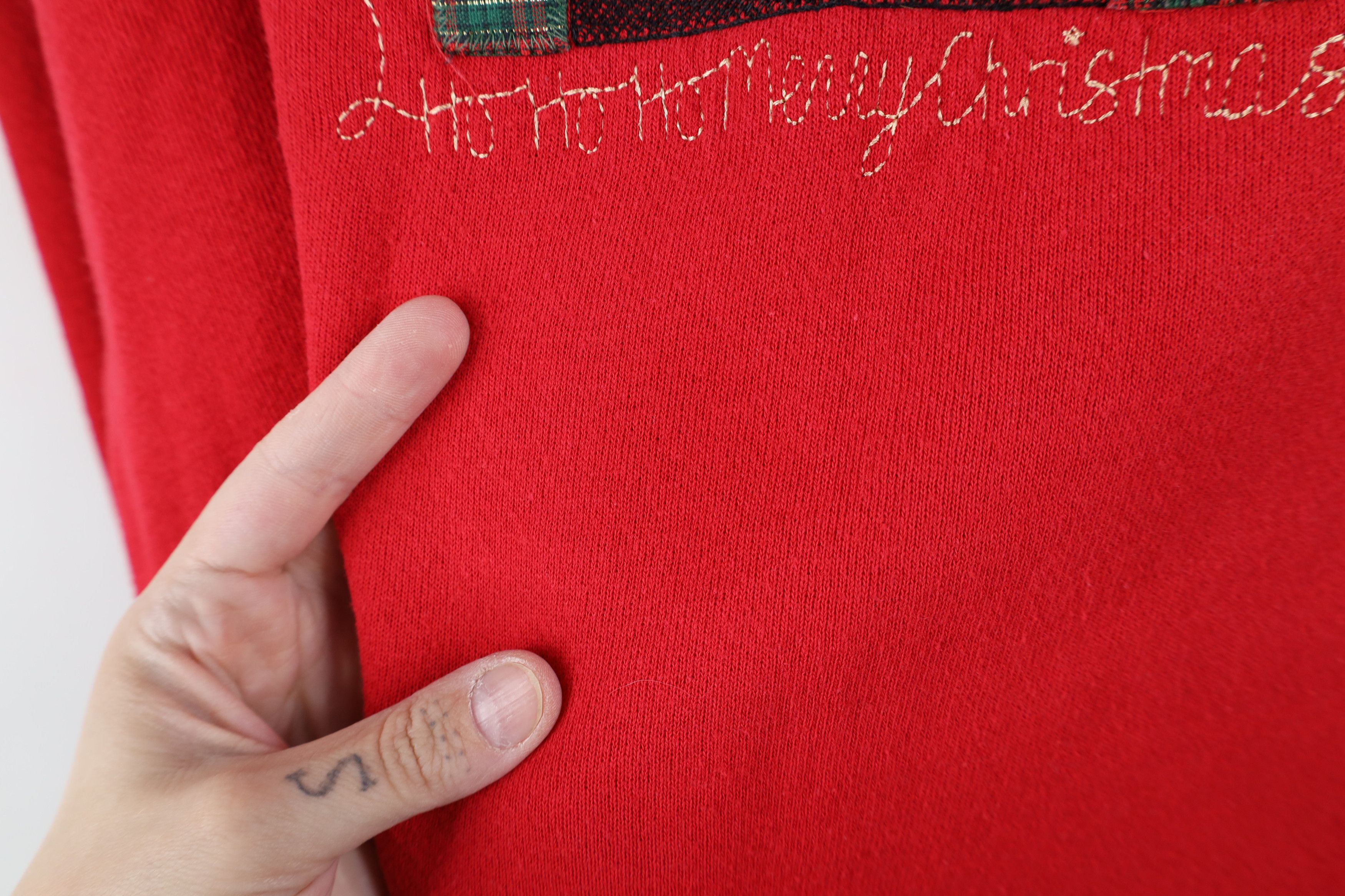Vintage Vintage 90s Streetwear Santa Claus Christmas Sweatshirt Red Size XL / US 12-14 / IT 48-50 - 4 Thumbnail