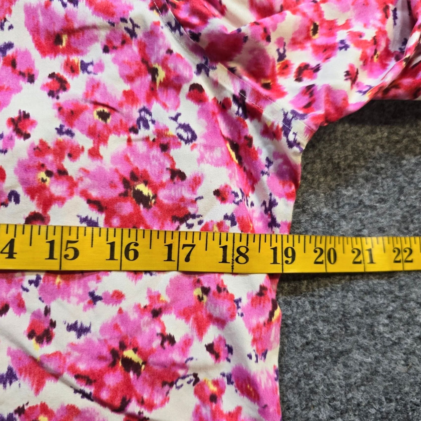 Lands' End Lands' End Top Shirt Womens 12 Pink Floral Collared Button 3/4 Sleeve Casual Blouse Size XL / US 12-14 / IT 48-50 - 5 Thumbnail