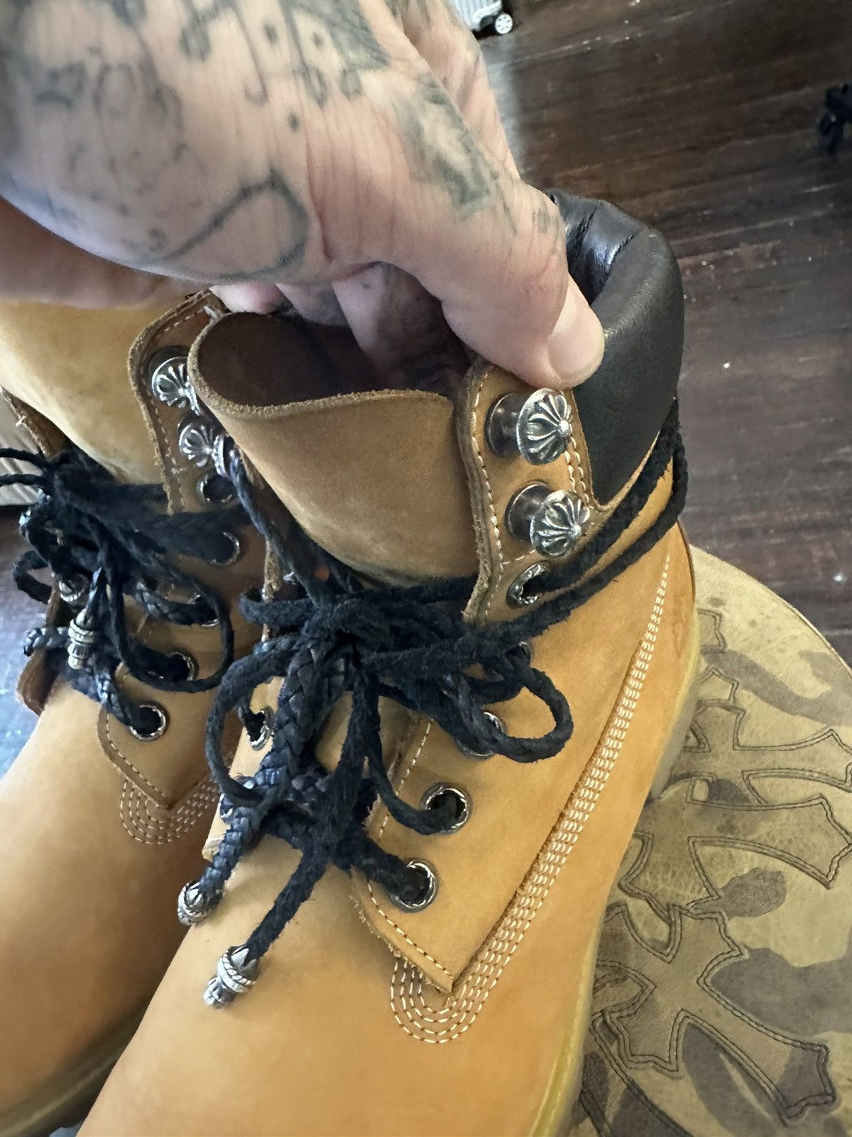 Chrome Hearts × Timberland CHROME HEARTS TIMBERLAND TIMBS BOOTS 11 11.5 Size US 11 / EU 44 - 8 Thumbnail